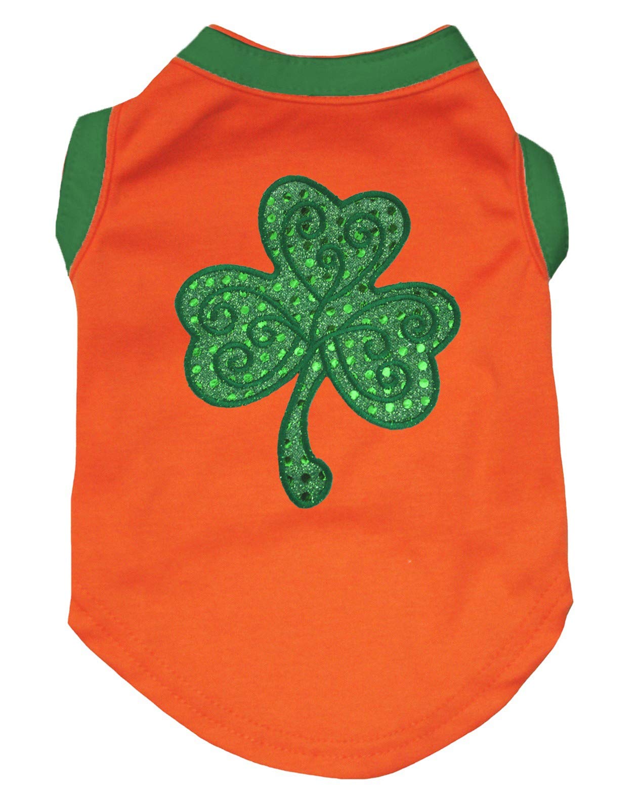 Petitebella Green Sequins Clover Puppy Dog Shirt (Orange, Xxx-Large)