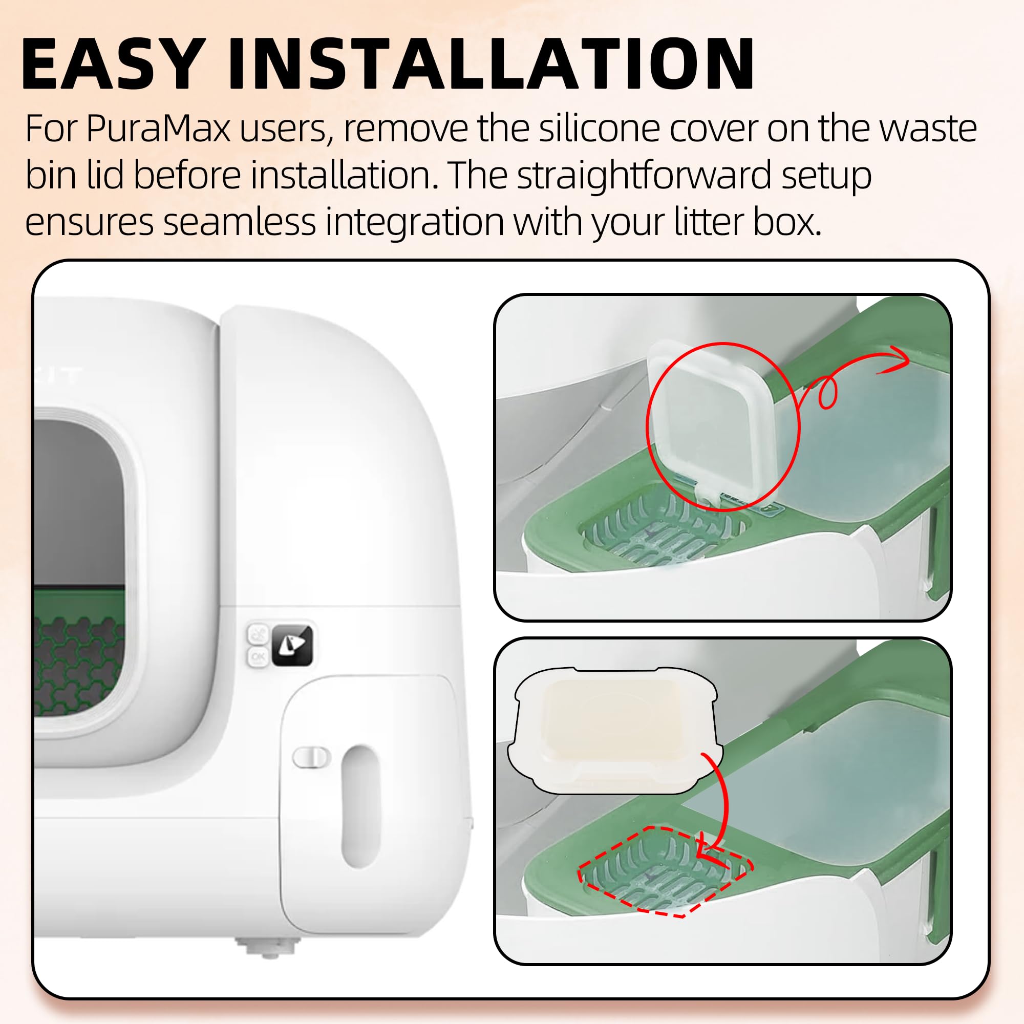 Vikos Products (Pack Of 6) Pet Odor Eliminator 2.0 Competible With Pet-Kit Cat Litter Box, Cats Odor Removers Fit For Puramax Pu