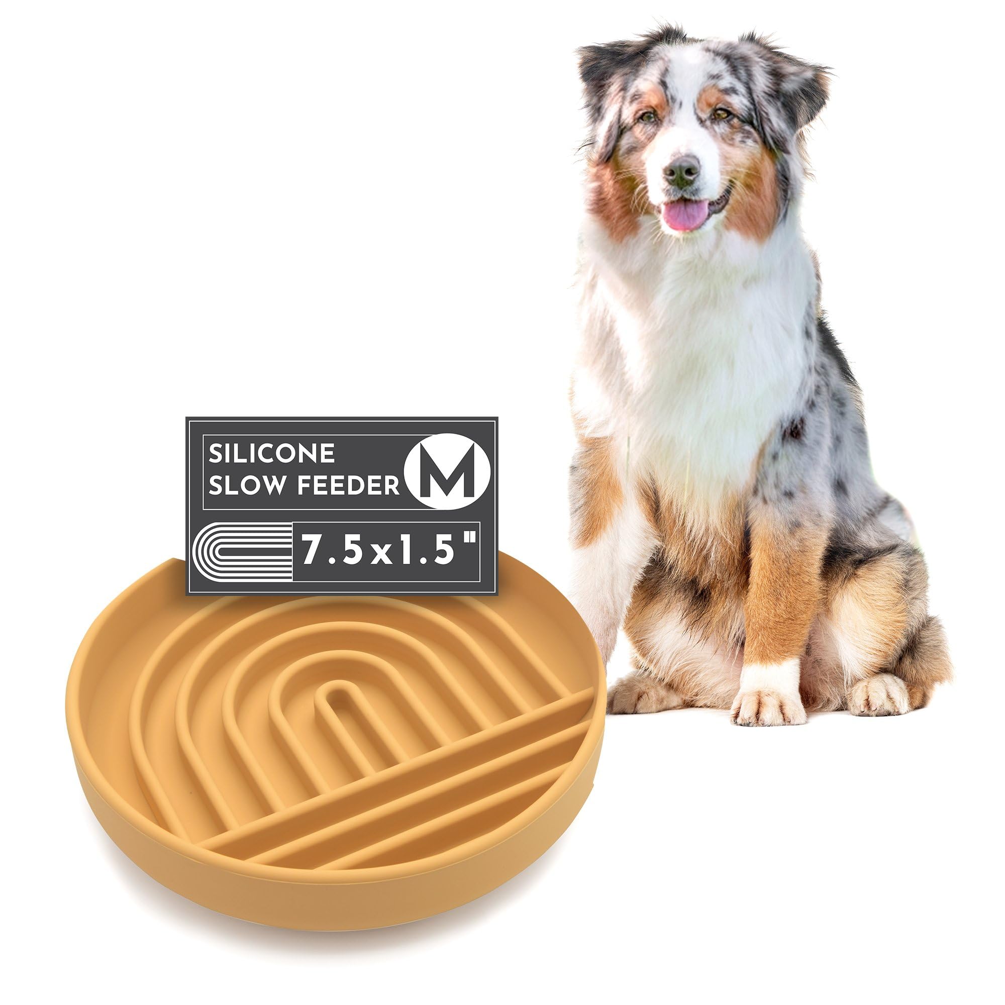 Should We Go? - The Slowdown Bowl - Silicone Slow Feeder for Dogs & Puppies, Slow Eating, Modern Lick Mat Design, Reduces Gulpin