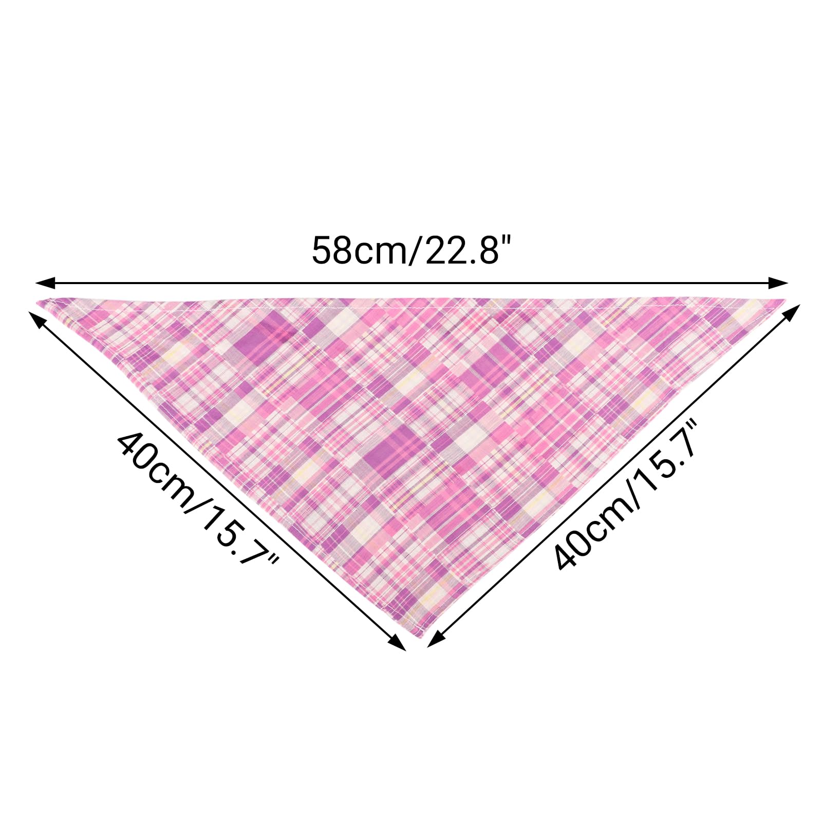 Segarty 60 Pack Triangle Pets Kerchief, 22.8X15.7 Pet Scarf Washable Plaid Dog Bandanas Accessories Bulk For Small Medium Do