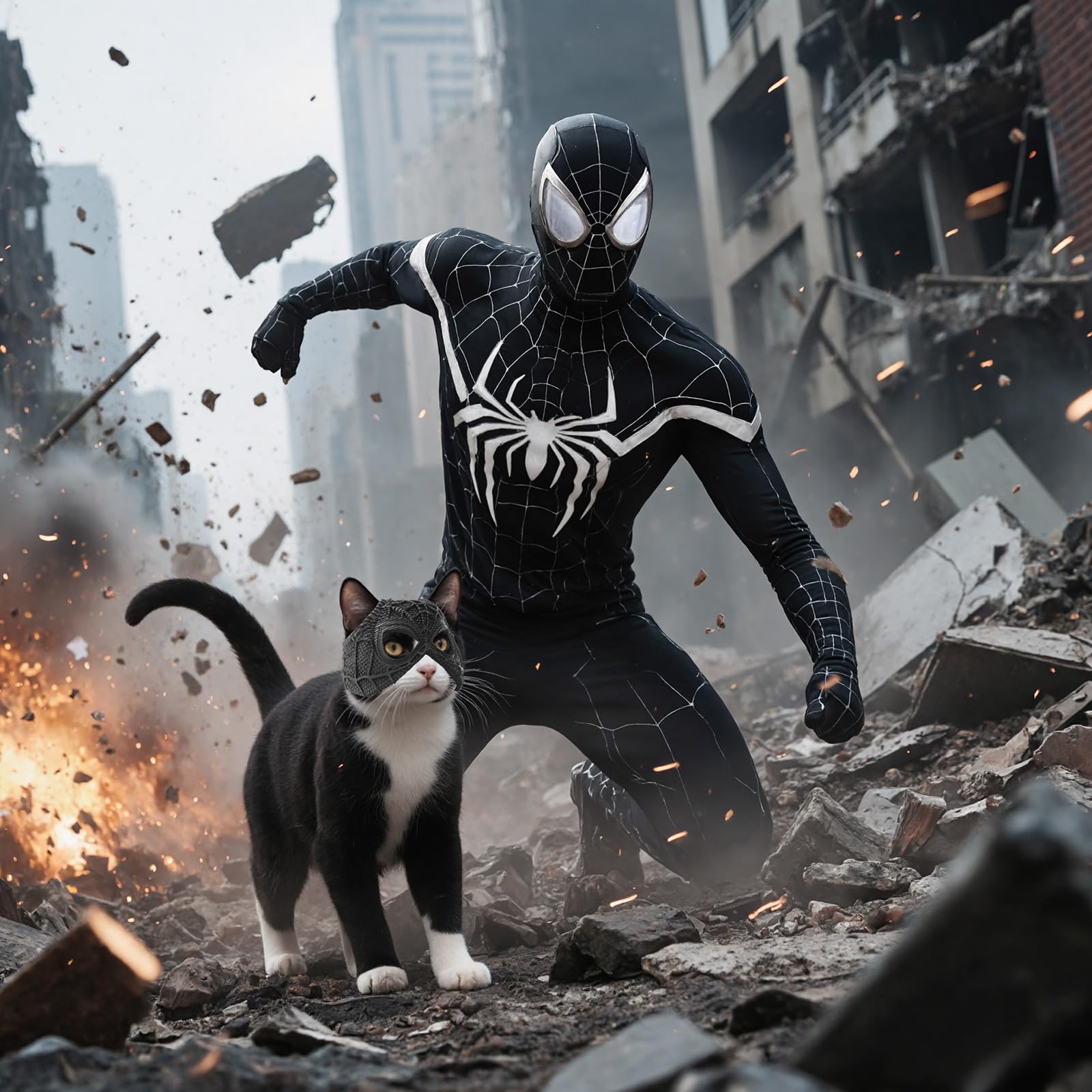 Yipintang Cat Bat Mask Halloween Costumes Accessories For Cats, Cat Bat Cosplay Apparel (Medium, Black Spider)