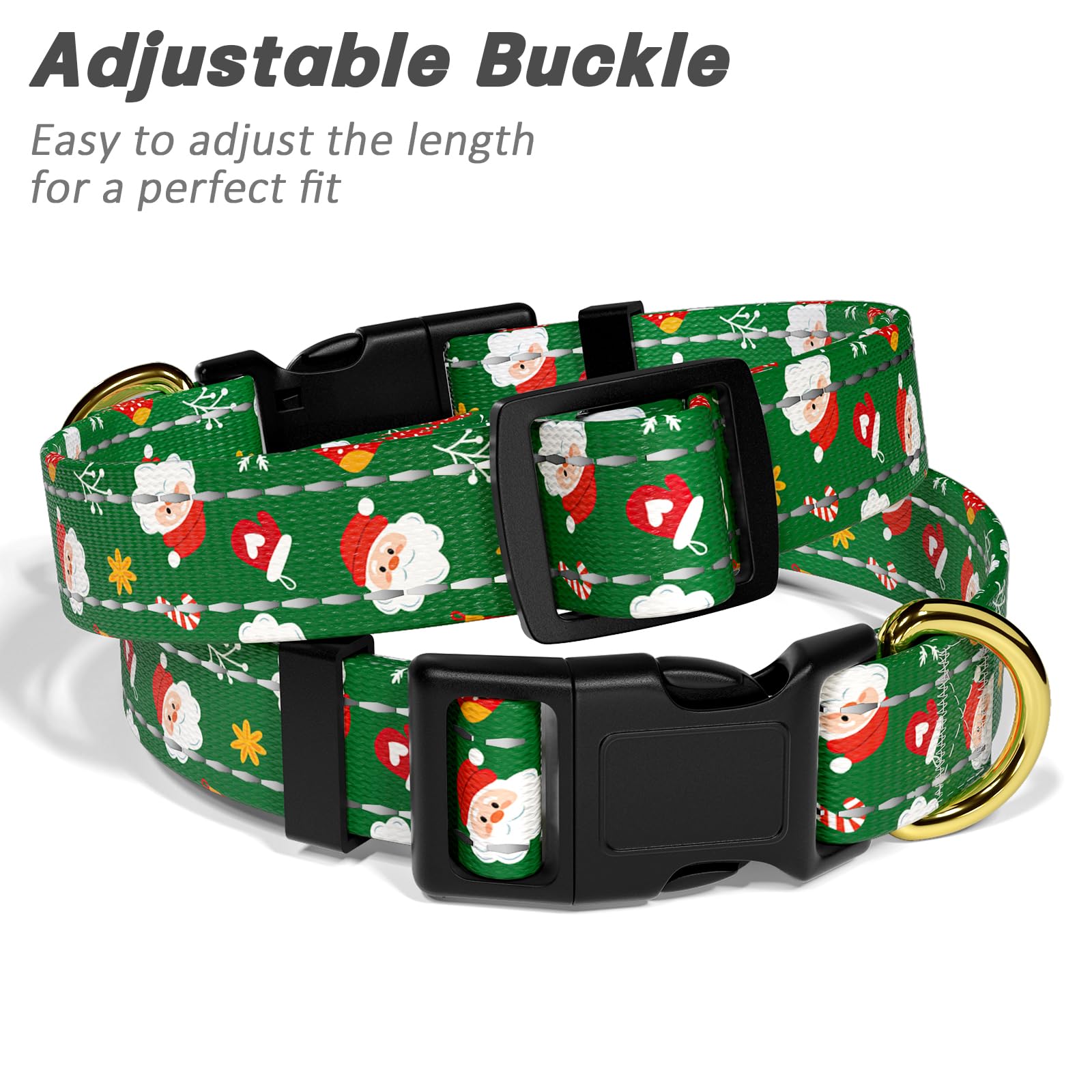 Tmoodel Reflective Dog Collar, Cute Christmas Style Dog Collar For Small Dogs, Soft Nylon Puppy Collar For Boy And Girl Female D