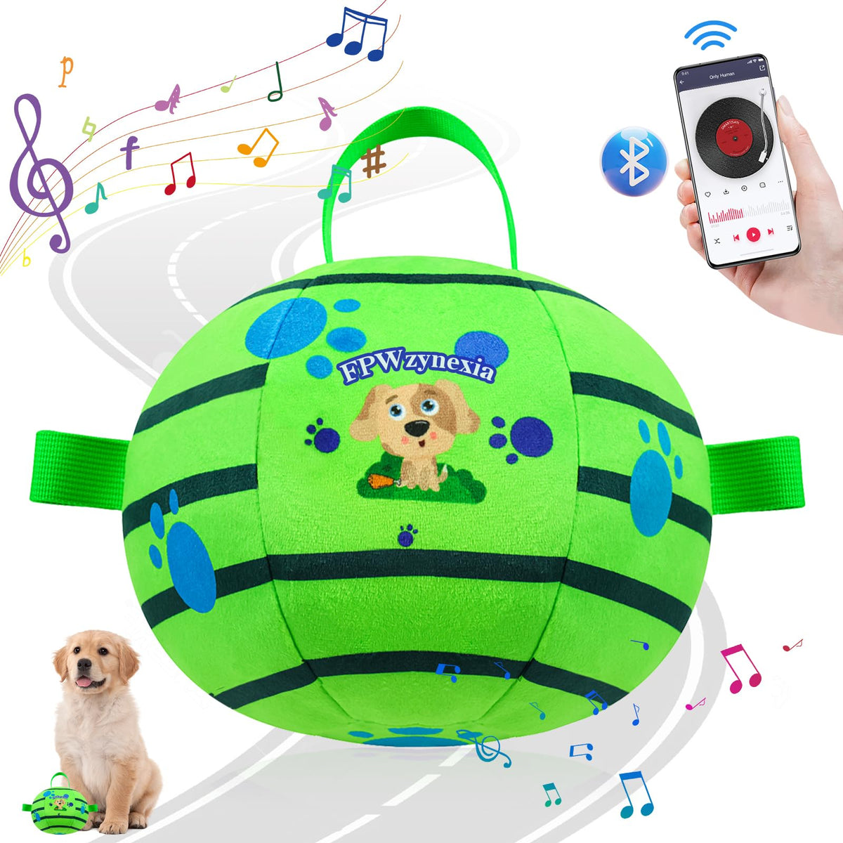 Interactive Dog Toys With Bluetooth Music & Rechargeable Vibrating Dog  Ball, Chew-Resistant Soccer Ball For Dogs