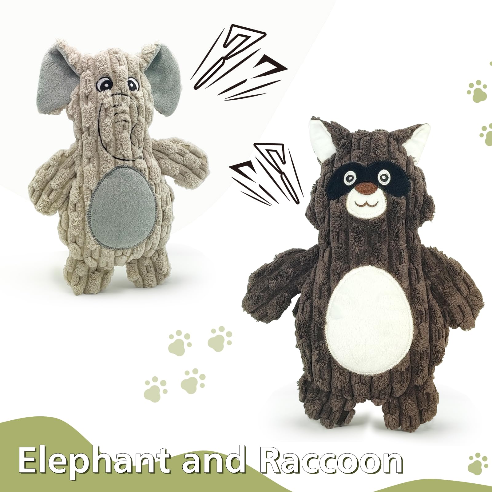 5PACK Dog Toys for Large Breed, Squeaky Funny Cute Interactive Medium & Small Dog Toys, Stuffed Plush Animals Puppy Toys