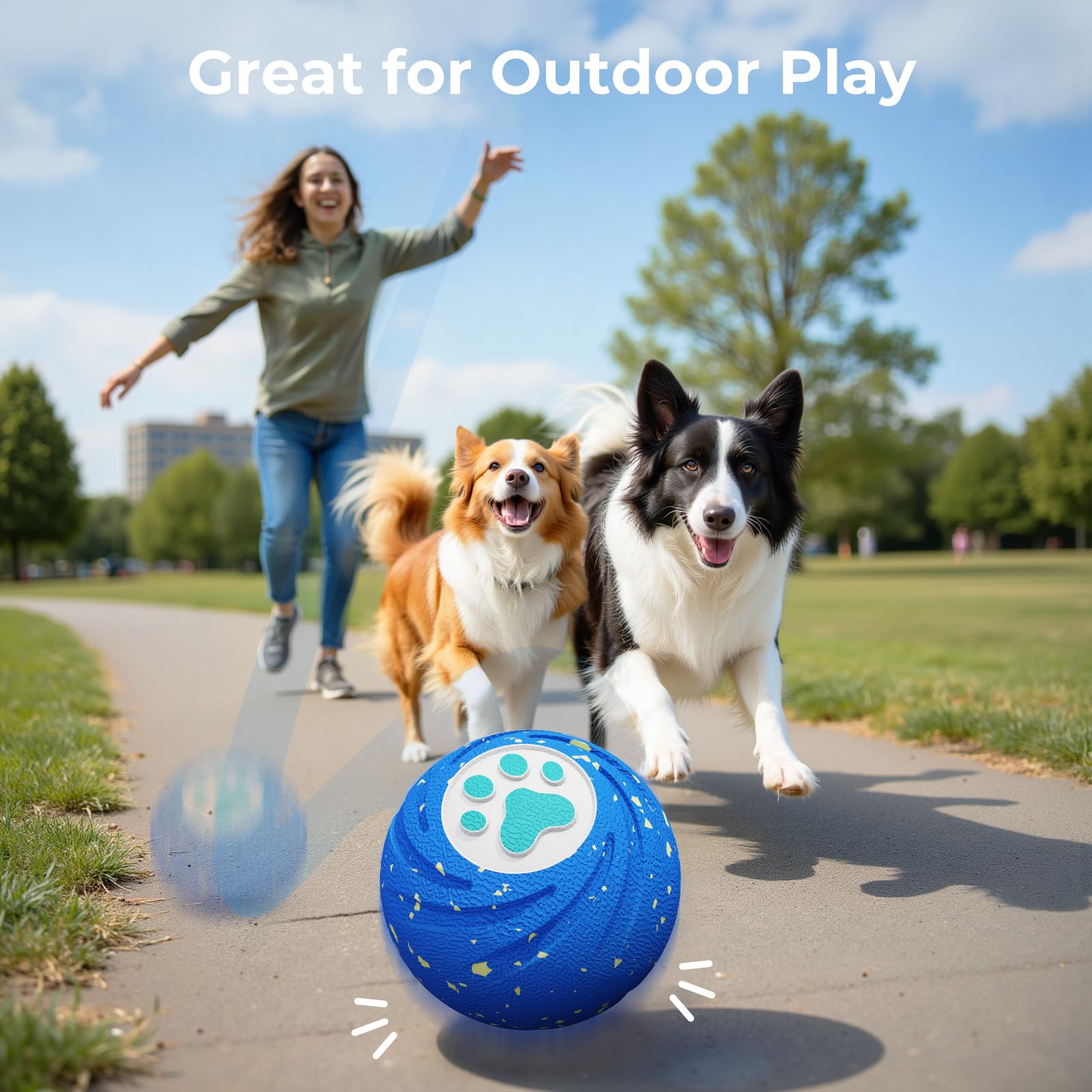 Lovkid Smart Interactive Dog Toys Ball - Durable E-TPU Material for Aggressive Chewers, 3 Play Modes to Keep Them Busy, Pet Gift