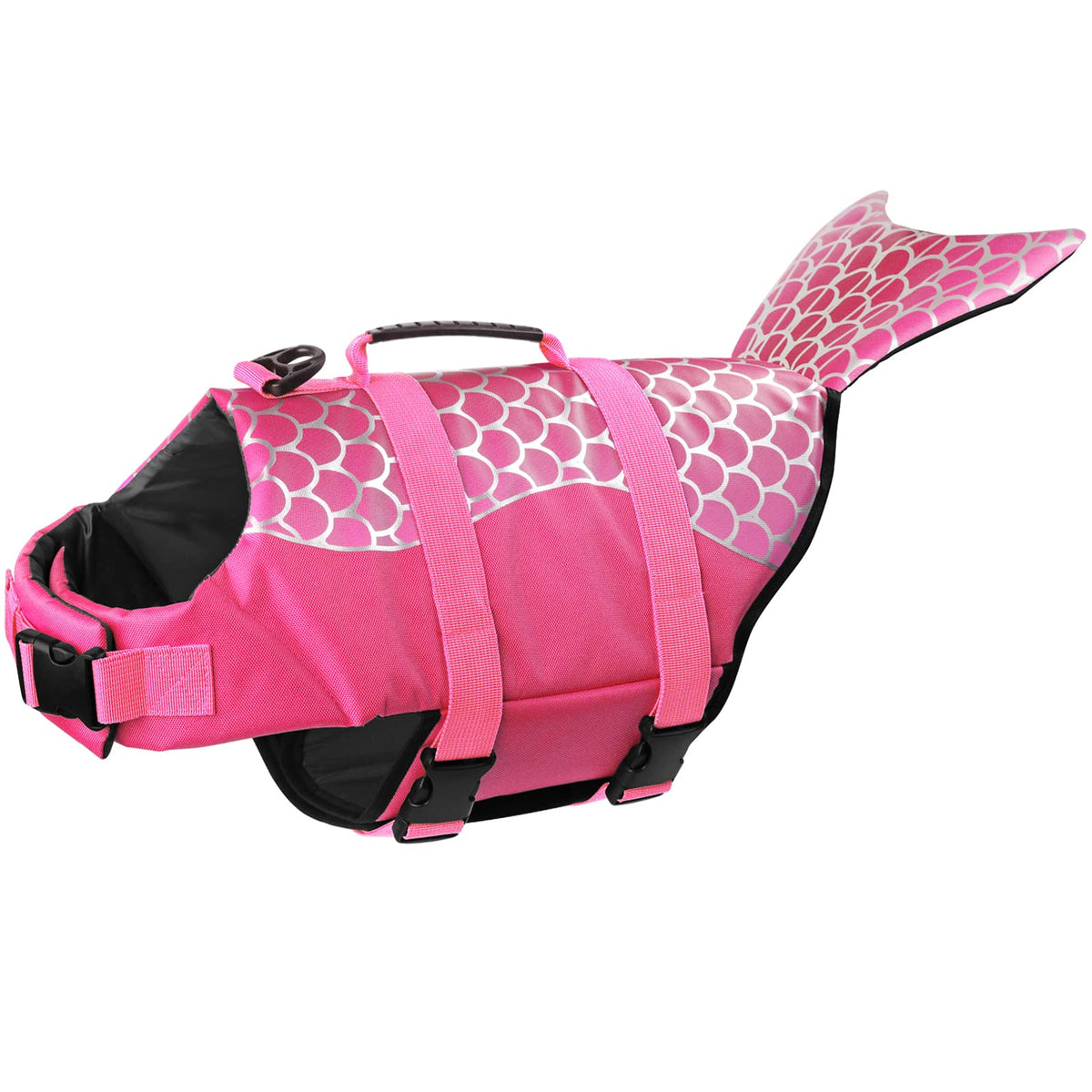 Dogcheer Dog Life Jacket, Cute Mermaid Dog Life Vest For Swimming Boating With Superior Buoyancy And Rescue Handle, Adjustable Puppy Swim Vest Pet Floating Vest For Small Medium Large Dogs(Pink,S)