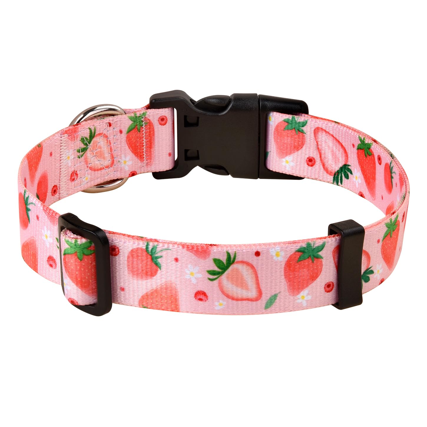 Mihqy Dog Collar With Bohemia Floral Tribal Geometric Patterns - Soft Ethnic Style Collar Adjustable For Small Medium Large Dogs(Strawberry,M)