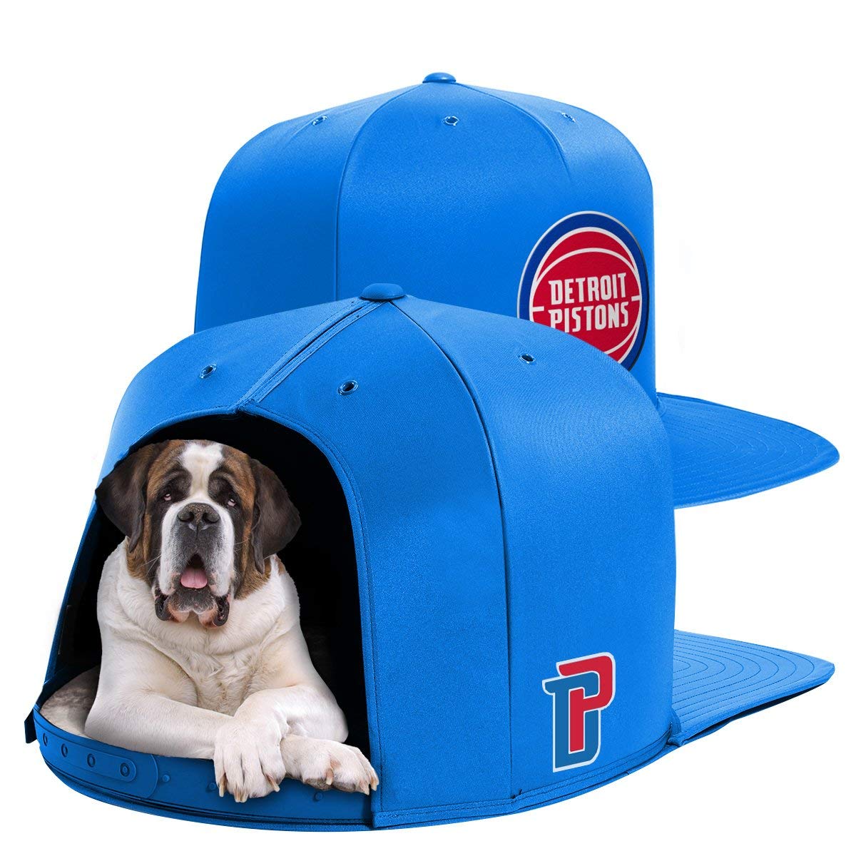 NBA Detroit Pistons NAP CAP Pet Bed, Blue, Small