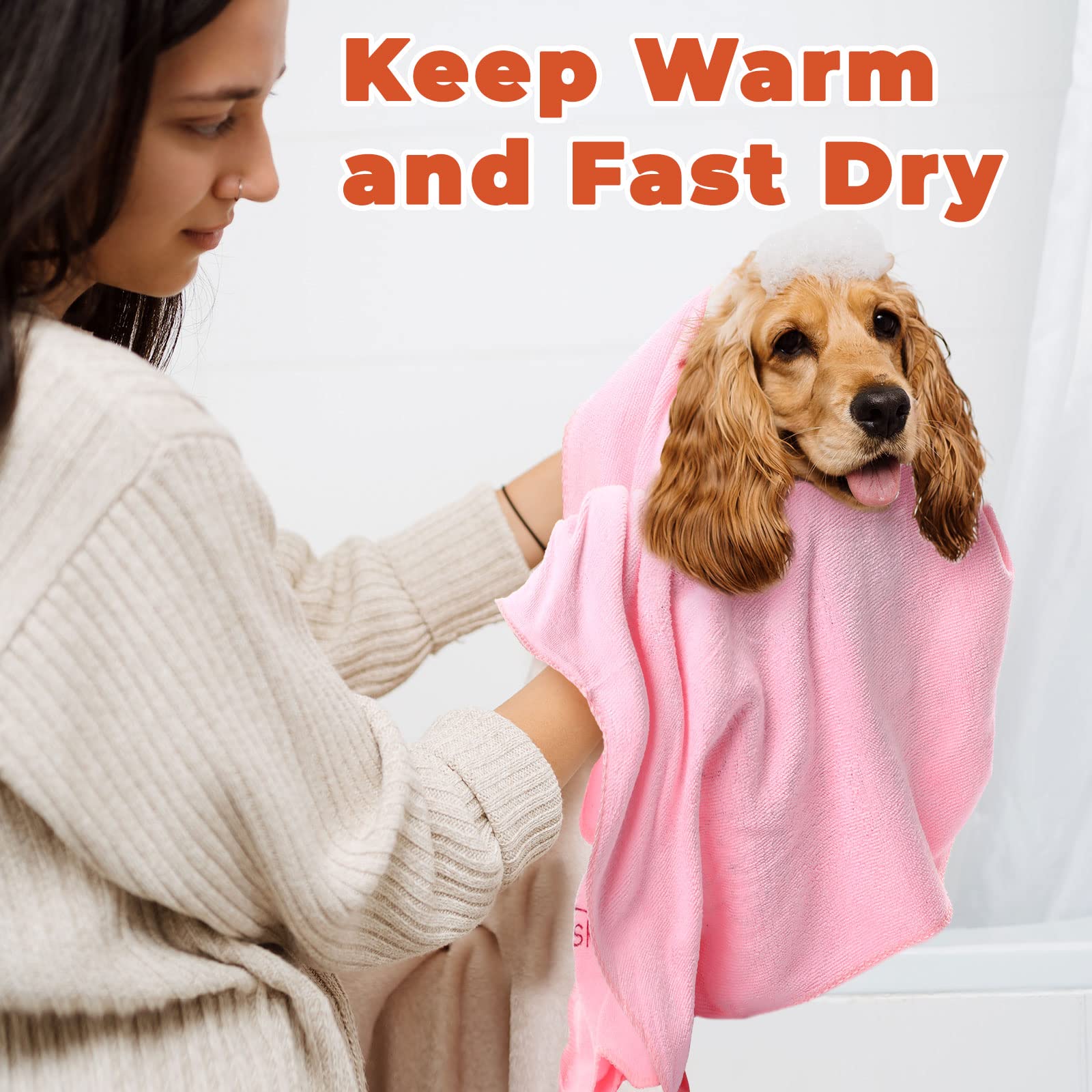 12 Pcs Dog Towels For Drying Dogs Soft Microfiber Puppy Towel Cat Towel Quick Drying Puppy Bathing Supplies Absorbent Pet Bath T