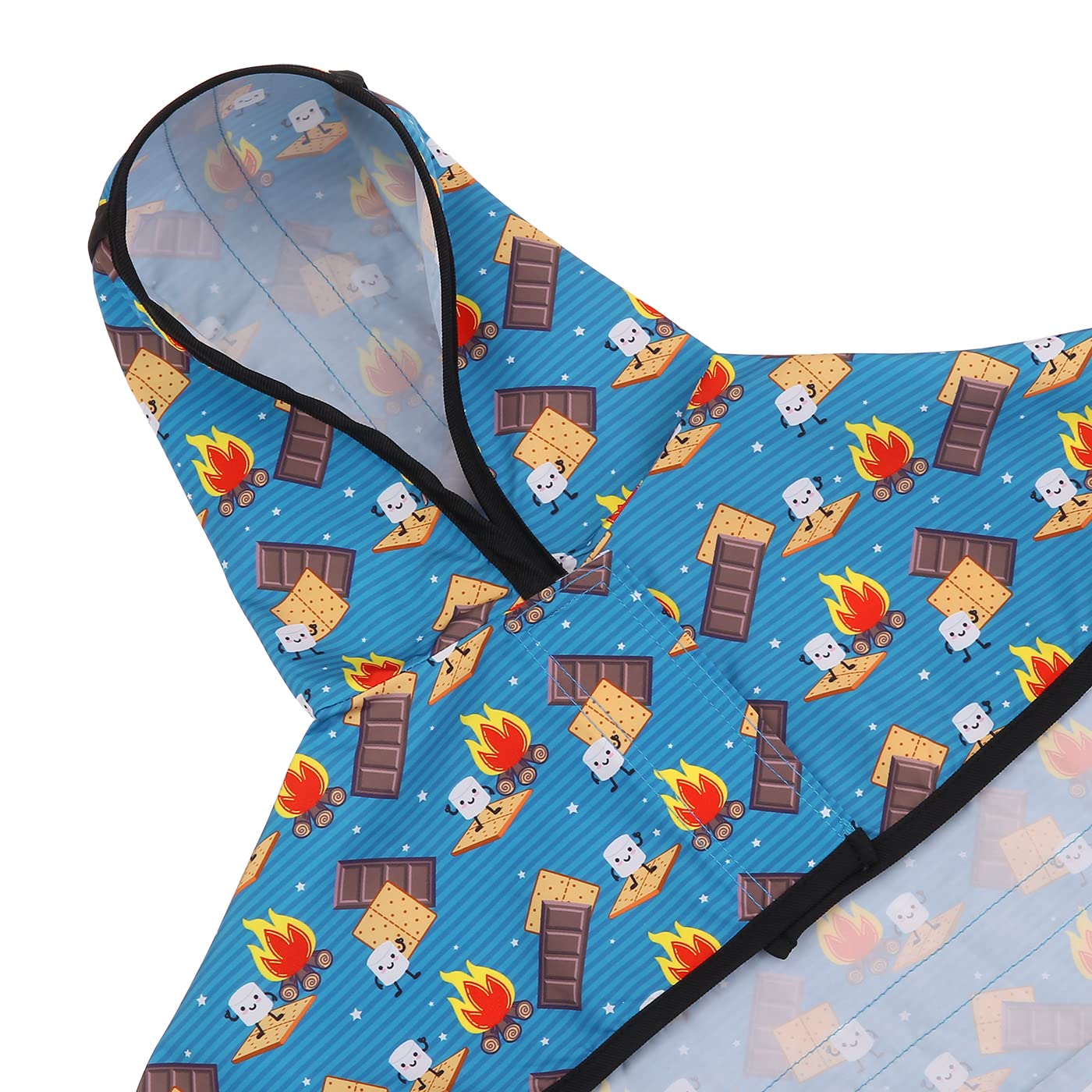 Hde Dog Raincoat Hooded Slicker Poncho For Small To X-Large Dogs And Puppies Happy Camper - S