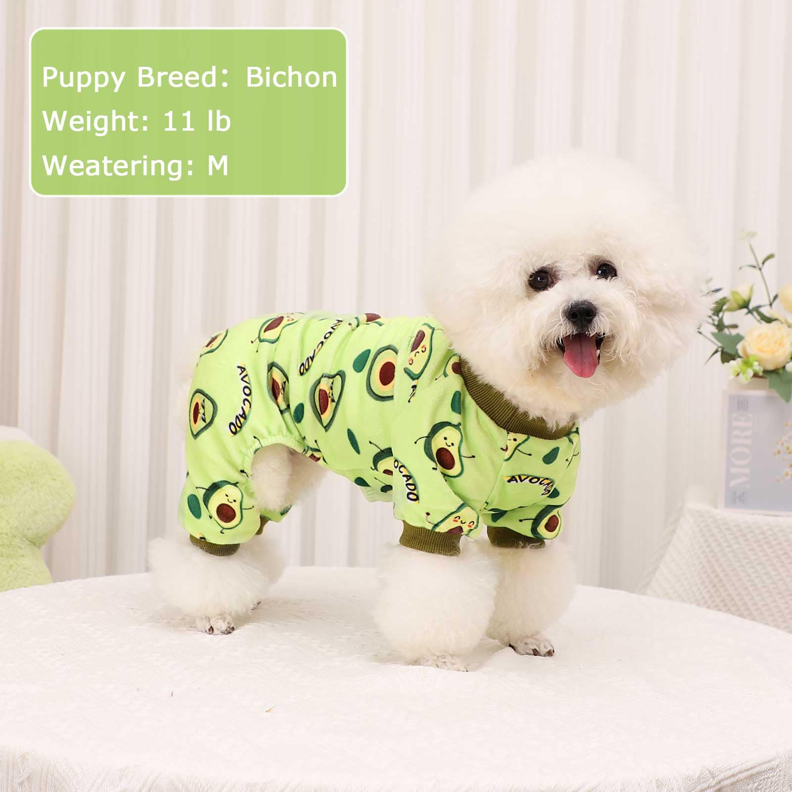 Kosiyi Dog Pajamas Puppy Clothes for Small Dogs Girl Boy, Stretch Fleece Winter Spring Dog Outfit, Lightweight Velvet Pet Jumpsu