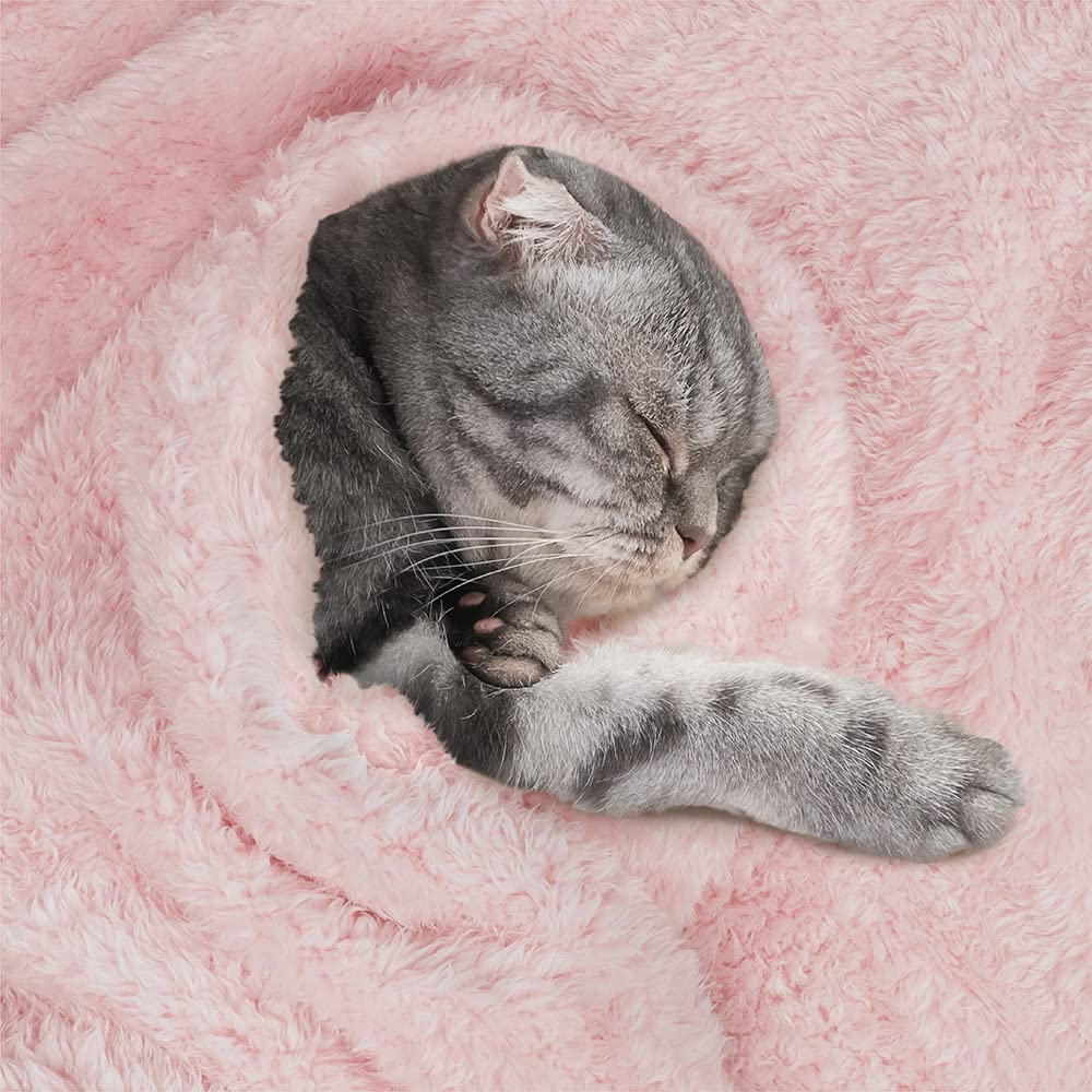 Petami Fluffy Dog Blanket For Small Medium Large Dogs, Sherpa Soft Warm Pet Fleece Throw For Indoor Cats, Fuzzy Plush Shaggy Blanket Furniture Protector Sofa Couch Bed, Pink 40X60