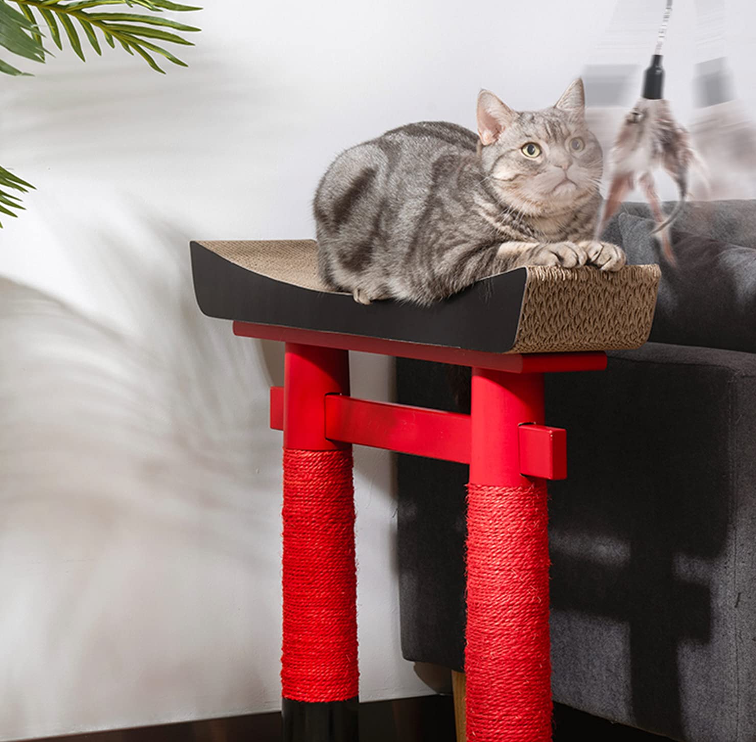 Whefory Retractable Cat Teaser Wand Toy, Cat Toys For Indoor Outdoor Cats Interactive Fishing Rod With 8 Pcs Refills Feather Toy, Plush Mouse Caterpillar & Fish