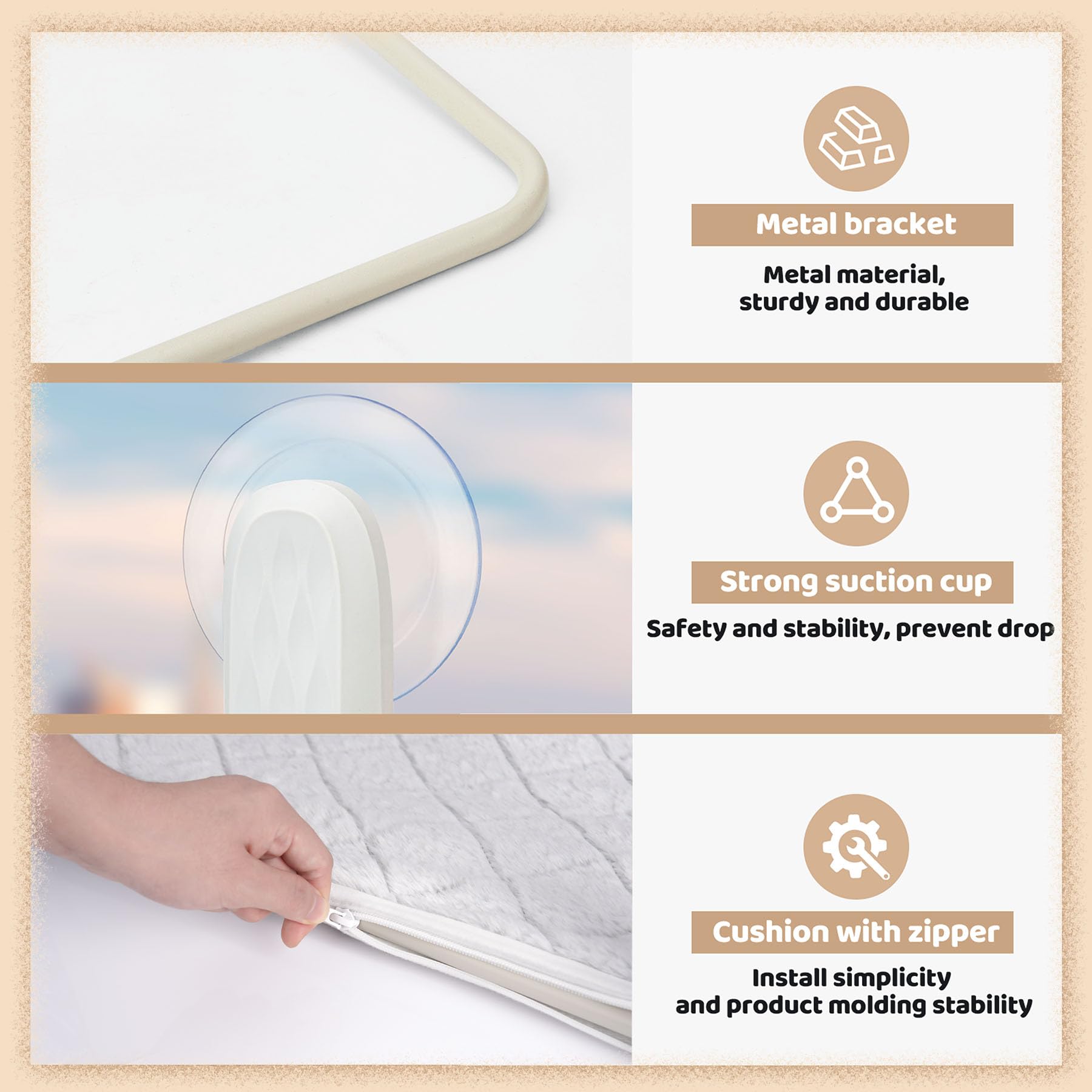 Rhergrac Cat Window Perch & Hammock - Exquisite Soft Wool Fleece, Safe & Comfortable Design With 4 Strong Suction Cups - Ideal F