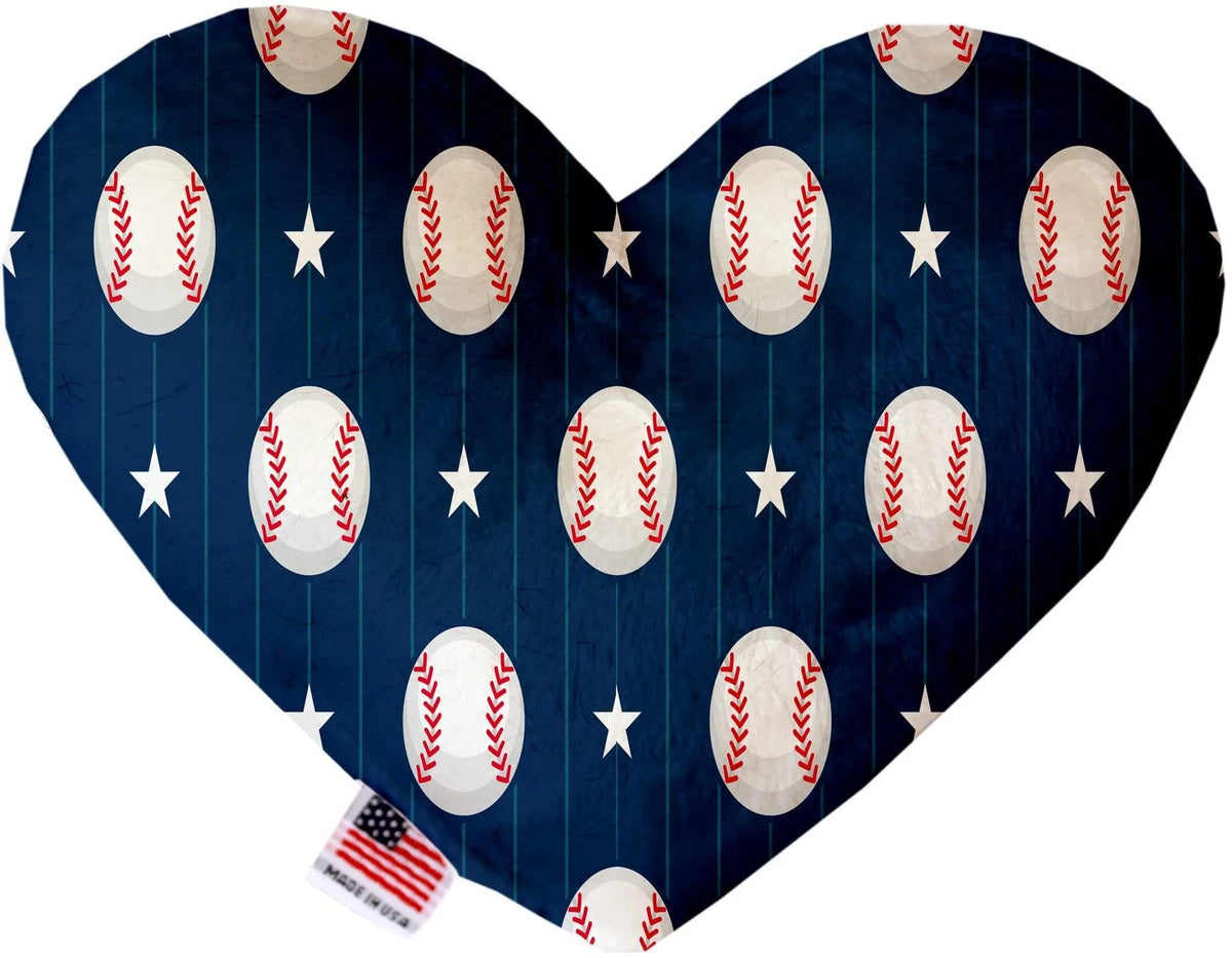 Mirage Pet Product Baseball Pinstripes 6 Inch Canvas Heart Dog Toy