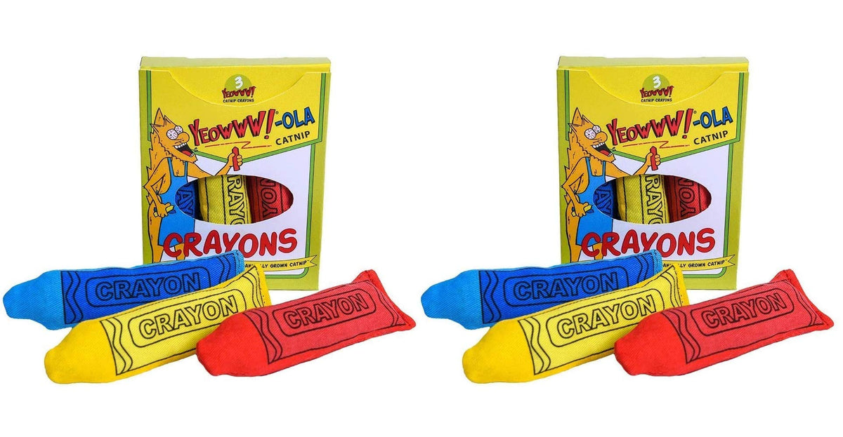 Ducky World 2 Pack Of Yeoww!-Ola Catnip Crayons Cat Toy, 3 Toys Each