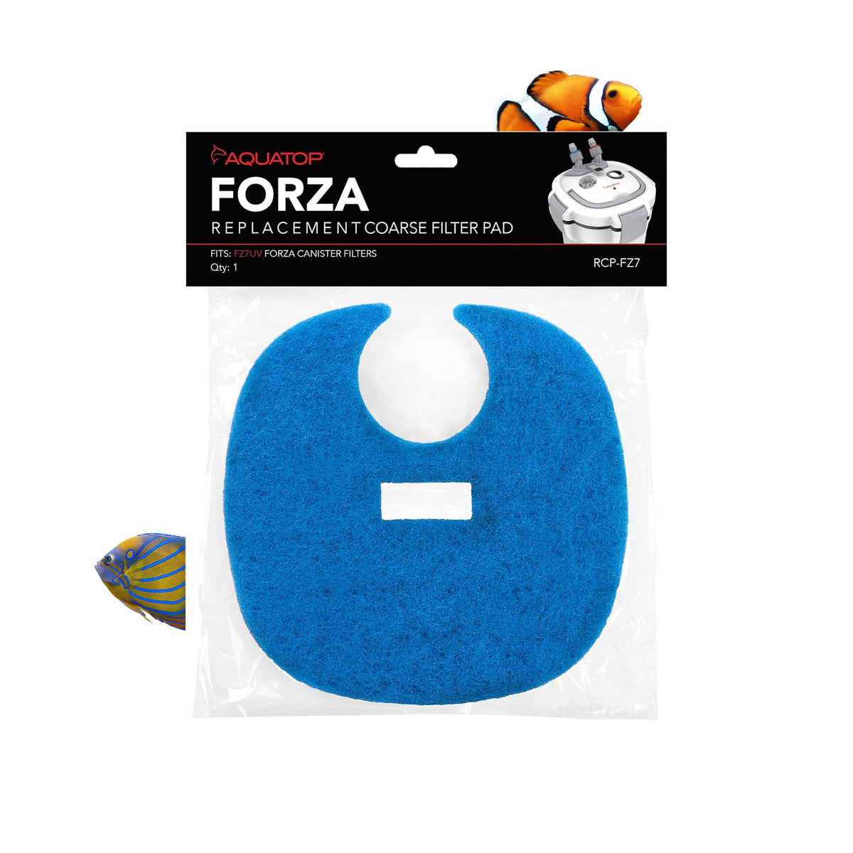 AquaTop Coarse Blue Filter Sponge with Bag & Header - Fits FZ7 Canister Filter - Traps Large Waste for Cleaner Water - Ideal for