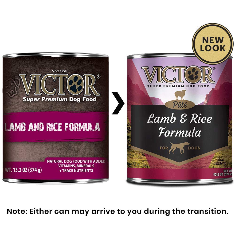 VICTOR Super Premium Dog Food - Lamb and Rice Formula Pt   - Canned Wet Adult Dog and Puppy Food - Ideal Kibble Topper or Standa