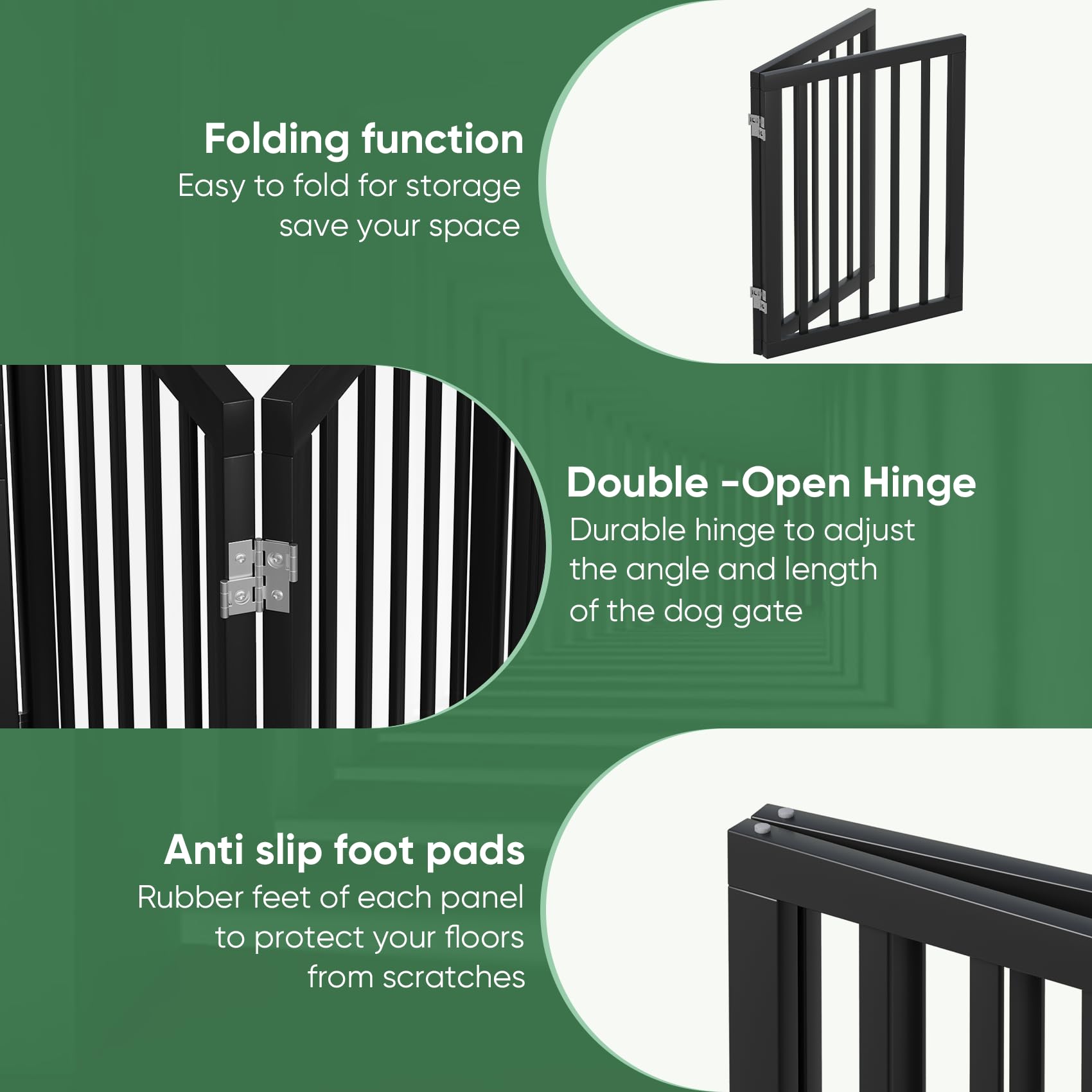 Dog Gate, Freestanding Dog Gates For Doorways, Foldable Dog Gate Indoor, Pet Gates For Doorways Bedroom, Puppy Gate With Metal S