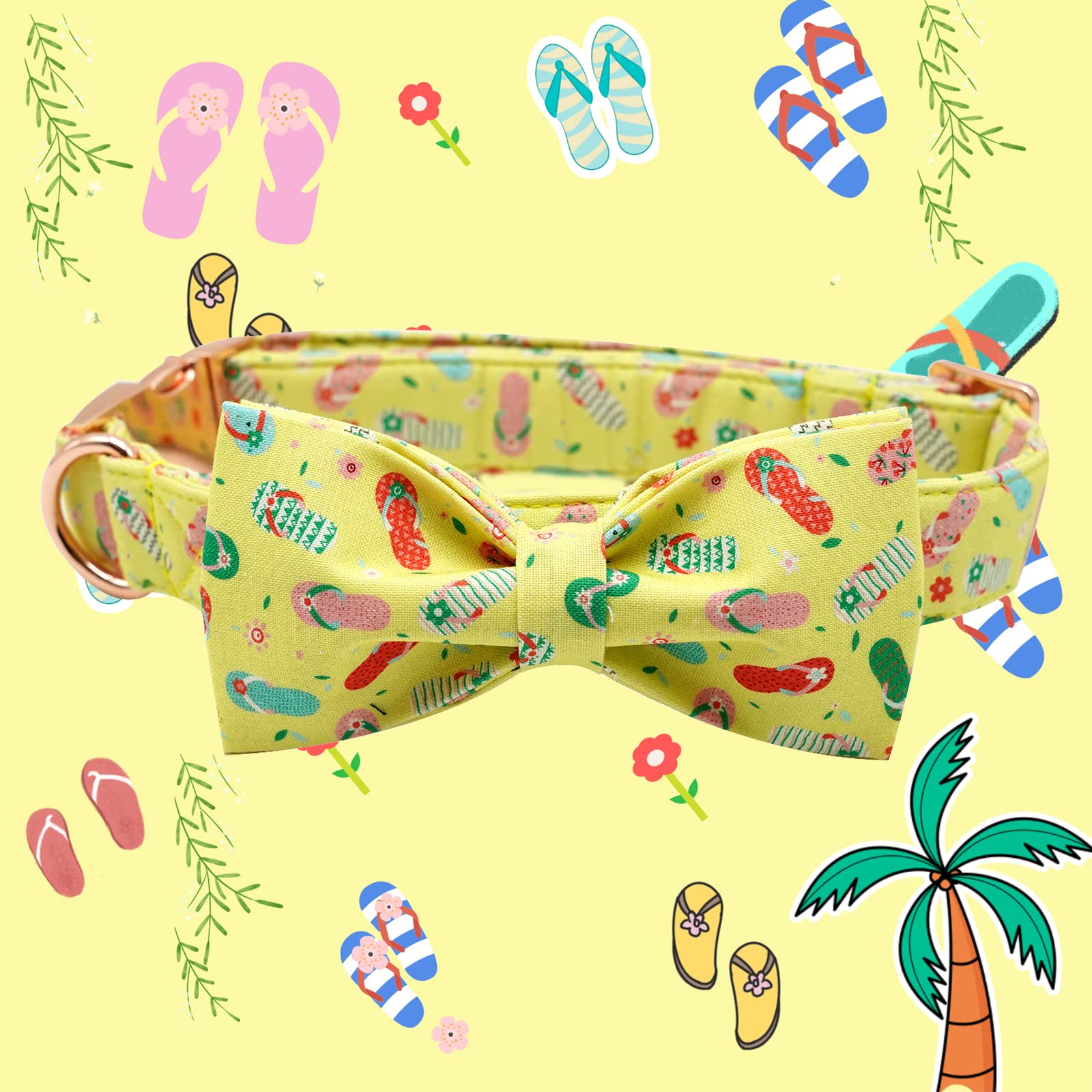 Elegant little tail Dog Collar with Bow, Summer Dog Collar Cute Bowtie Dog Collar Girl Boy Pet Collar for Small Medium Large Dog