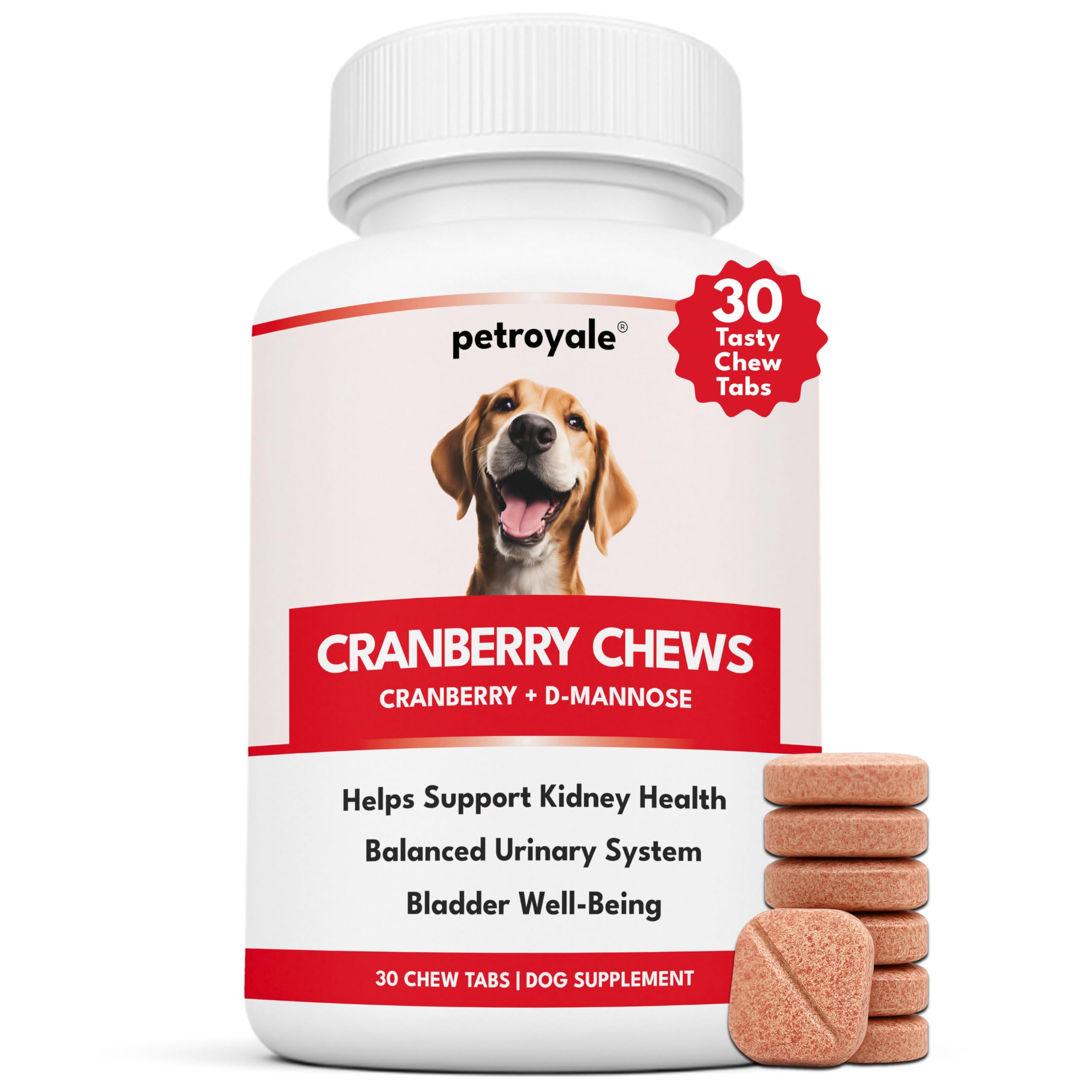 Petroyale Cranberry Chews for Dogs - UTI Support & Bladder Support - Cranberry Supplement for Dogs - Dog Kidney Support - Urinar