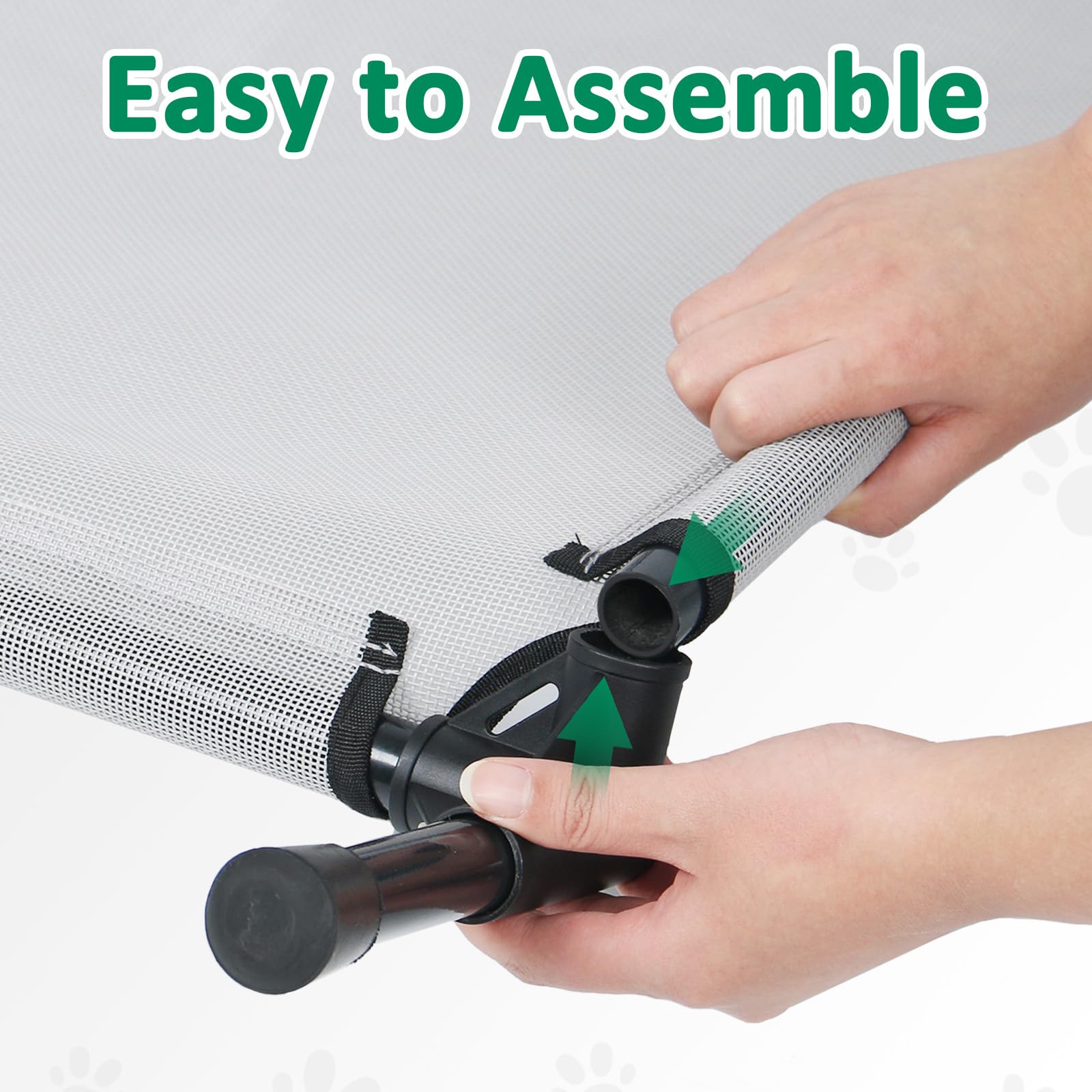 Kmfyzye Elevated Dog Cots Beds For Large Dogs, Raised Outdoor Dog Bed With Frame, Lifted Pet Hammock Beds With Breathable Mesh,