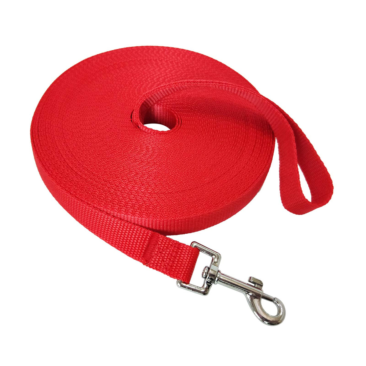 Nylon Training Dog Leash For Small Medium Large Dogs, 15Ft 20Ft 30Ft 50Ft Long Leash Dog/Puppy Lead For Obedience Recall Training, Camping (50Ft, Red)