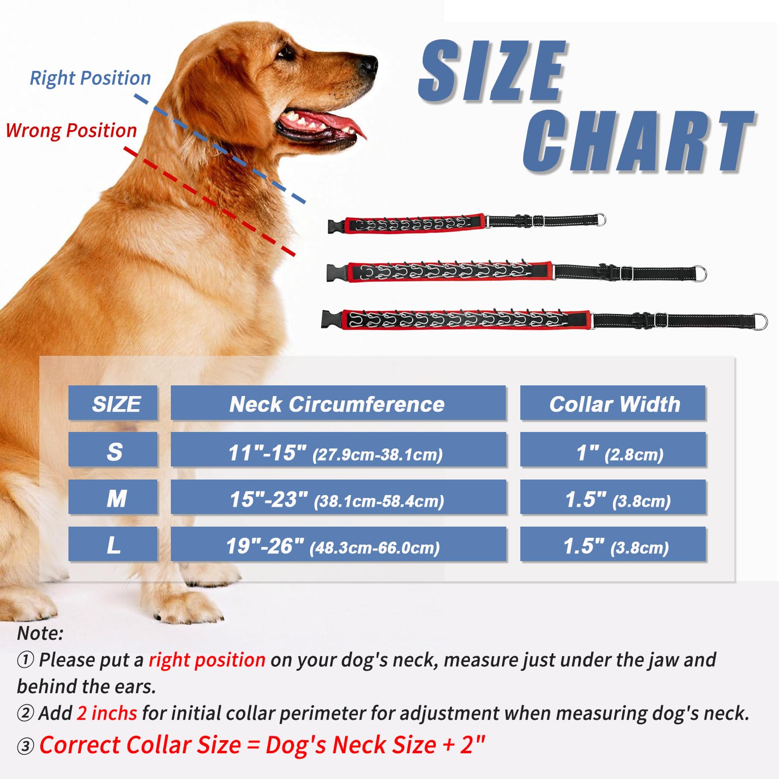 Martingale No Pull Dog Collar, Heavy Duty Nylon With Buckle, Adjustable Anti Pull Reflective Slip for Large Medium Small Dog Tra