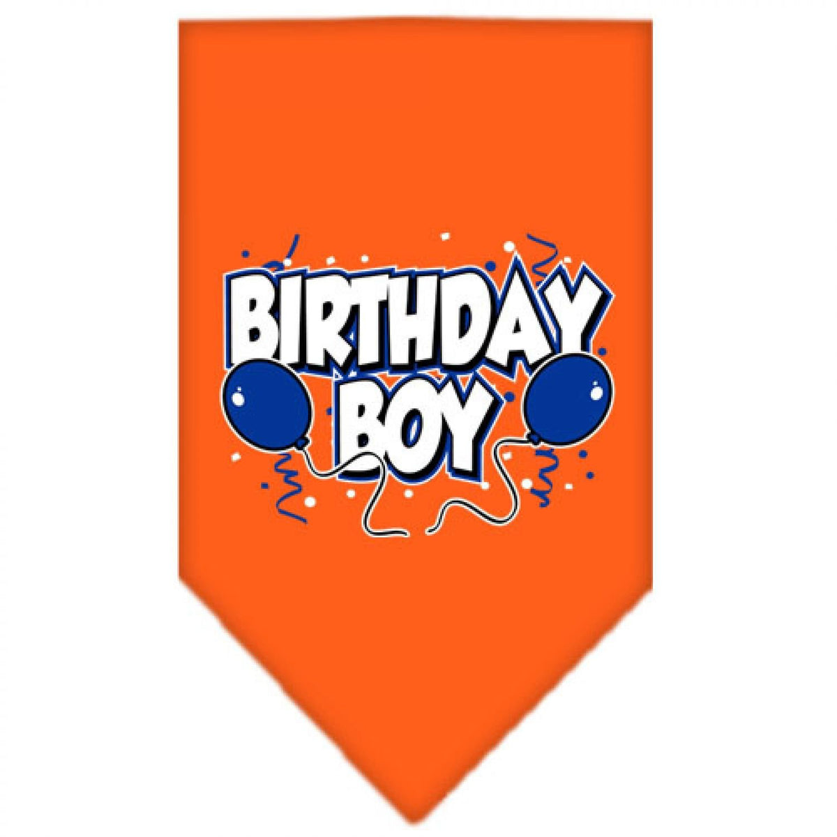 Pet and Dog Bandana Screen Printed, &quot;Birthday Girl -or- &quot;Birthday Boy&quot; Orange Birthday Boy (Small)