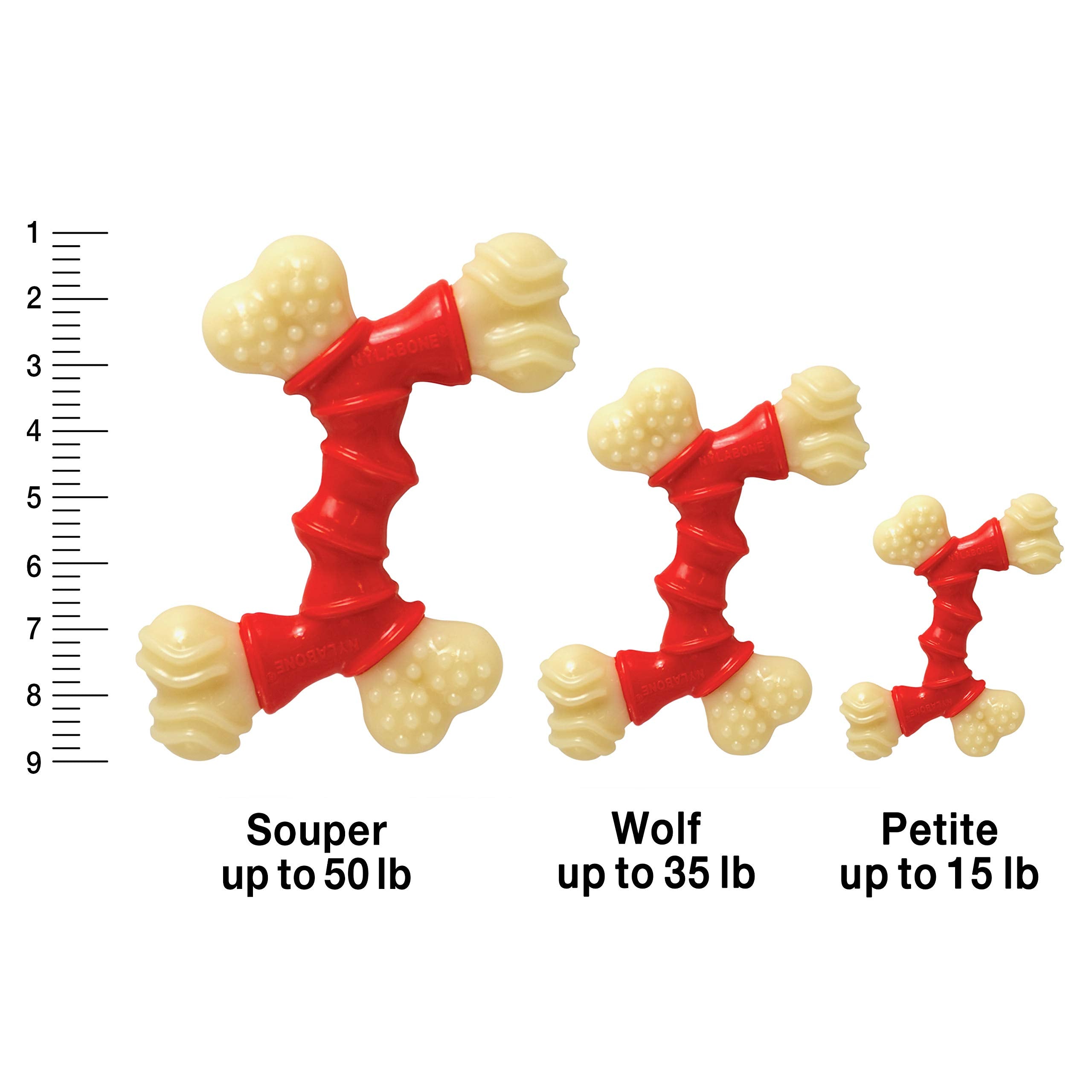 Nylabone Double Bone Power Chew Toy For Dogs, Dog Toys For Aggressive Chewers, Bacon Flavor, X-Large - 50+ Lbs, 1 Count