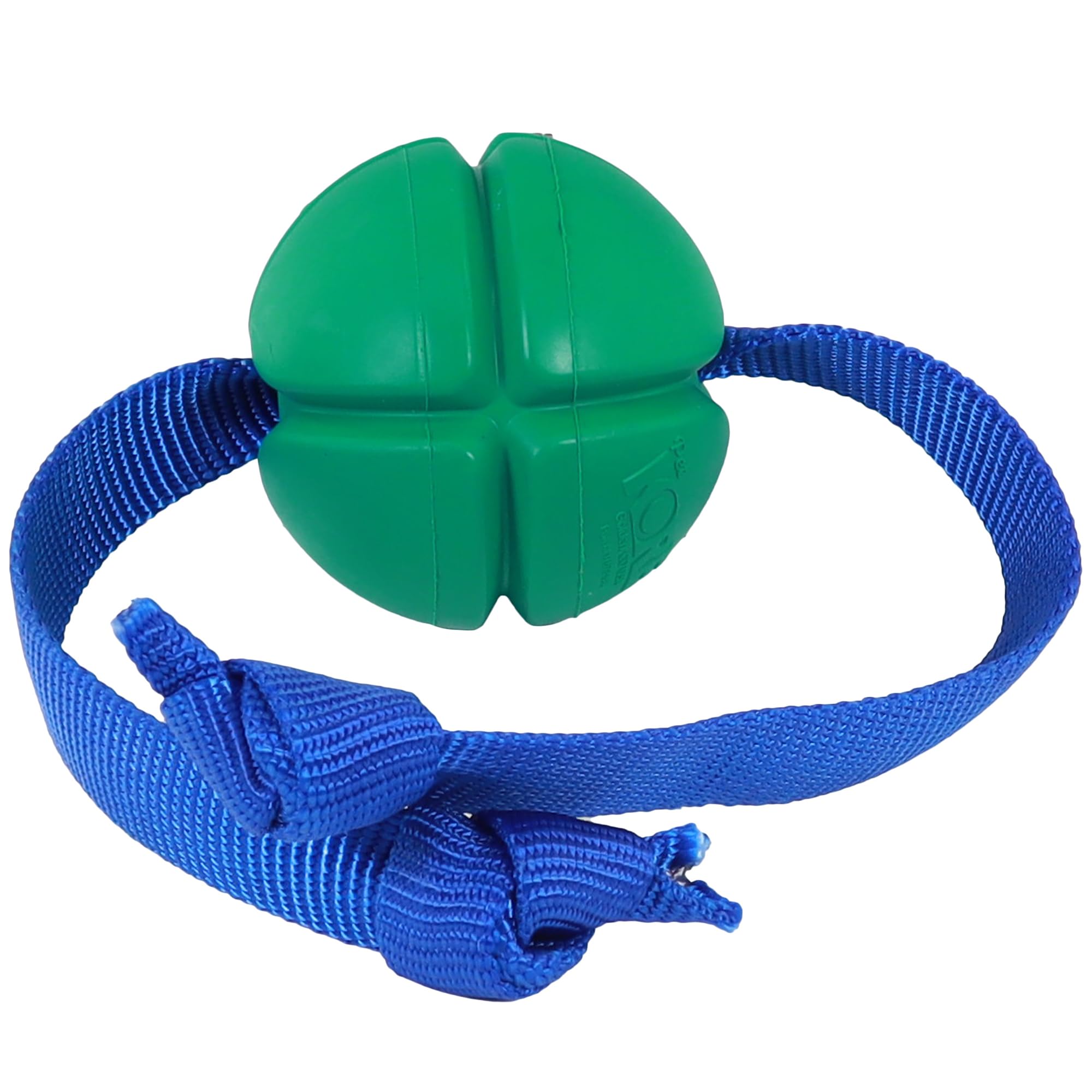 PetKORE: FloTex Tug - Large - 3.25 Green, Rubber Dog Toy, Removable Strap Tail, Patented Airflow Grooves, Bounce-Fetch-Chew, Pet