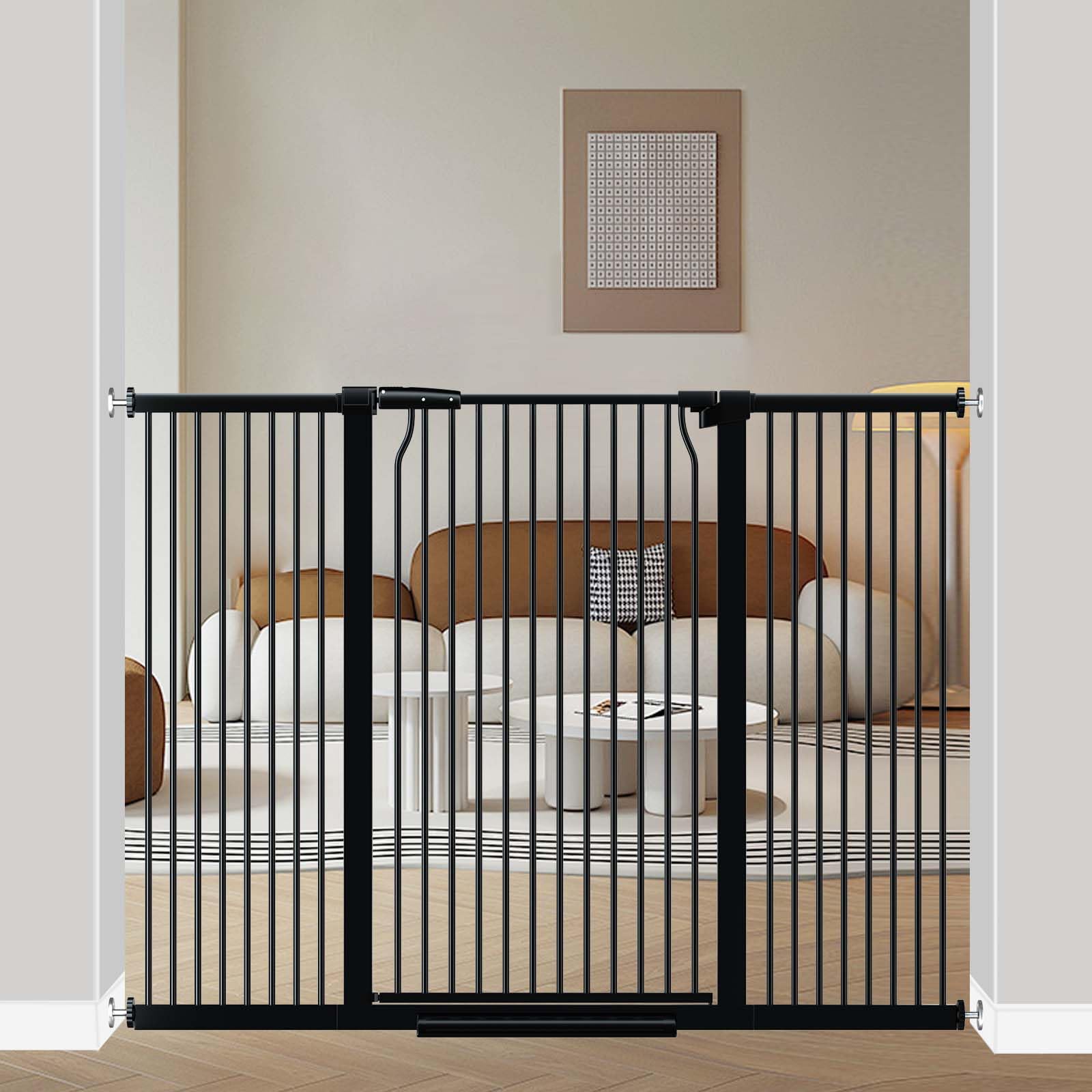 flower frail 40.5 '' Extra Tall Baby Gate for Stairs, 57.5 ''-60.2 '' Extra Wide Dog Pet Gate No Drill, Narrow Bar Dog Gates Bar