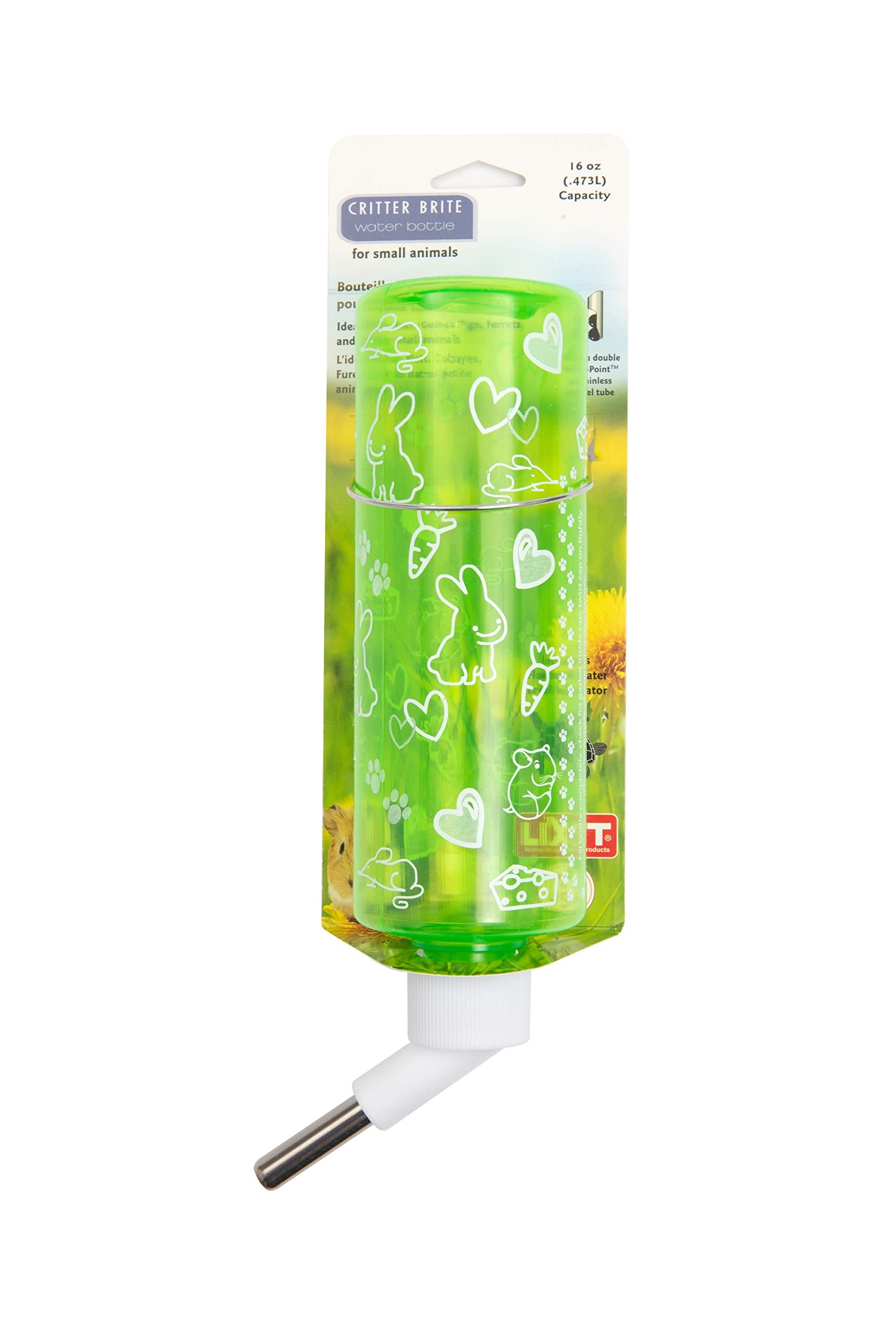 Lixit Critter Bright Water Bottles For Hamsters, Rabbits, Chinchillas, Ferrets, Guinea Pigs And Other Small Animals (16 Ounce, Assorted Colors Pack Of 1)