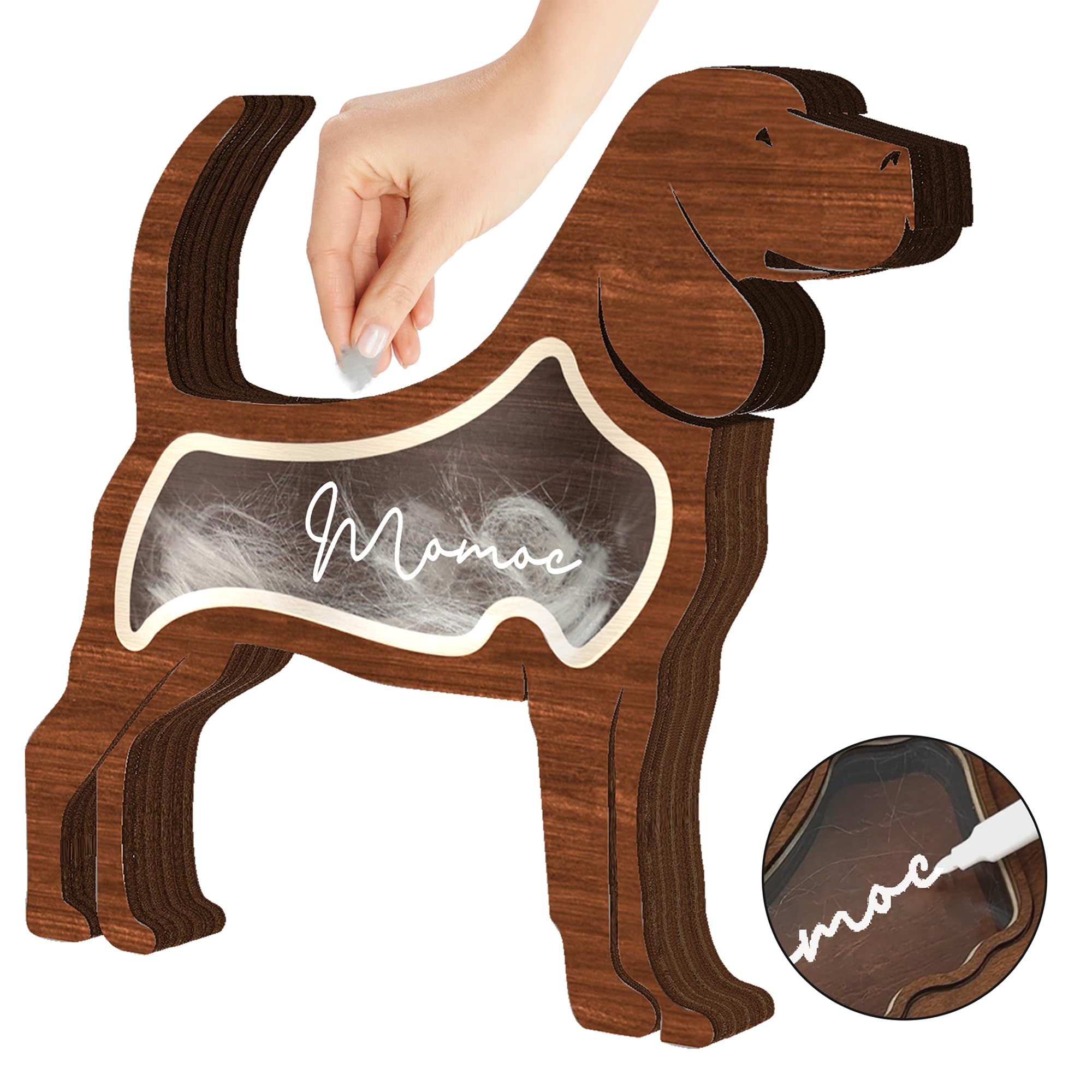 Beagles Dog Hair Keepsake Box Wooden Pet Fur Gifts For Dog Cat Unique Dog Shape Standable Tabletop Decor Pet Dog Memorial Idea G