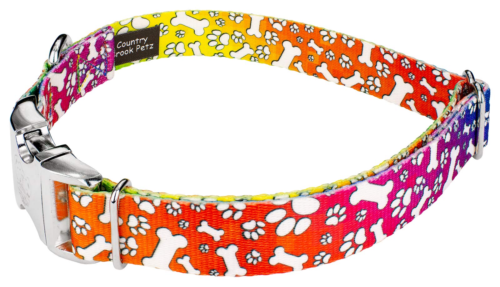Country Brook Petz - Premium Trippy Doggo Dog Collar & Leash - Groovy Collection Featuring Far Out Designs (1 Inch, Large)