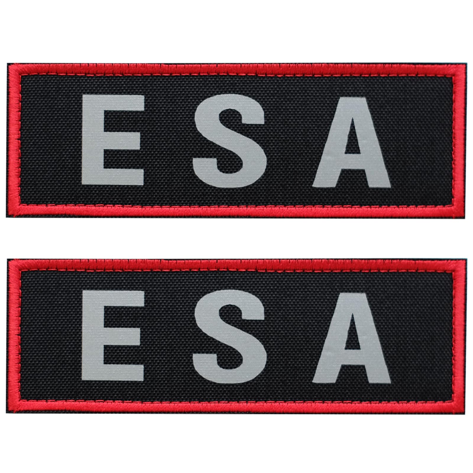 FITZNORA 2 Pcs Reflective ESA Patch with Hook and Loop Fastener, Emotional Support Animal Printed Letters Patch for Dog Vest Har