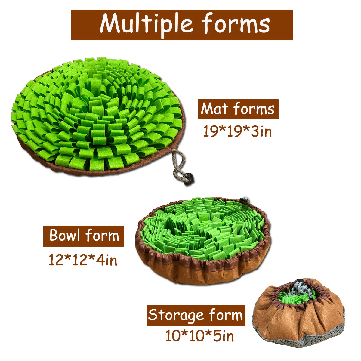 Pet Snuffle Mat For Dogs,Interactive Feed Puzzle For Boredom,Encourages Natural Foraging Skills For Cats Rabbits Dogs Bowl, Dog Treat Dispenser Indoor Outdoor Stress Relief,Travel Portable And Compact