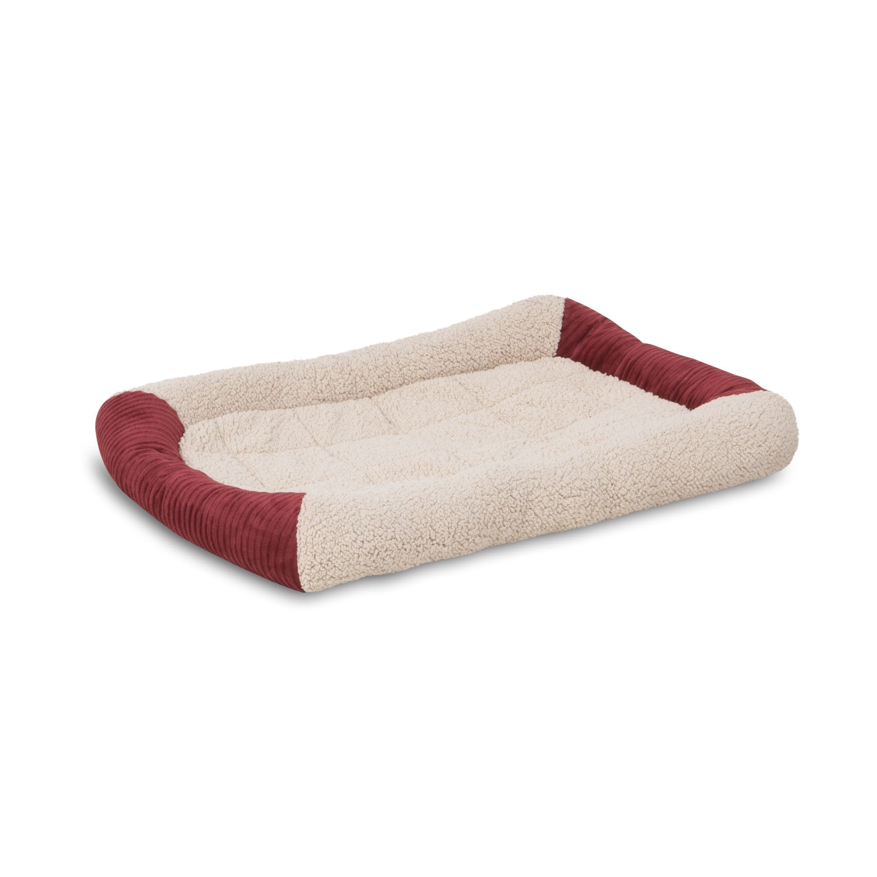 Aspen Pet Self Warming Kennel Mat, Cream & Red, for 32'' Crates