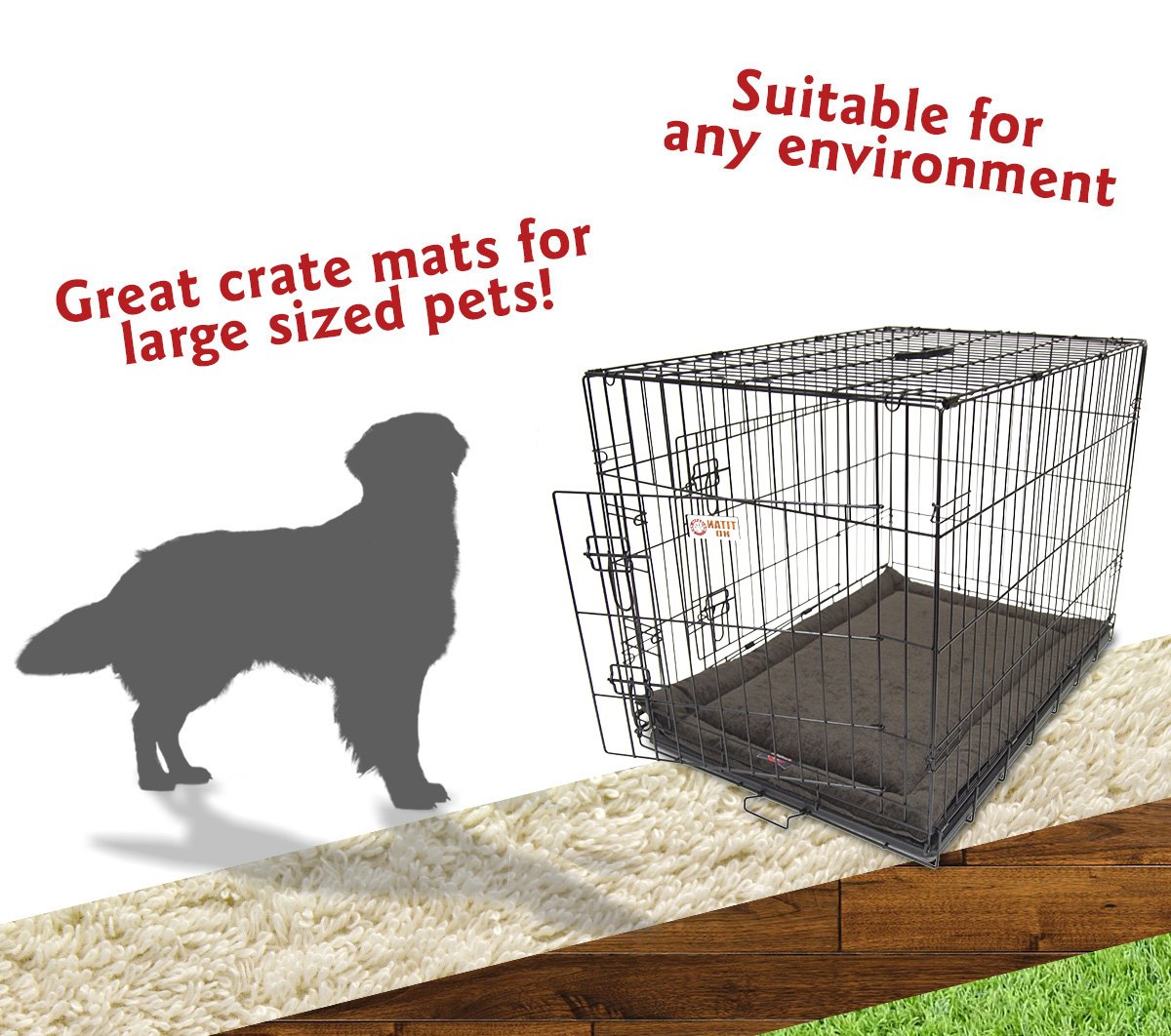 42'' Villa Storm Gray Crate Dog Bed Mat By Majestic Pet Products
