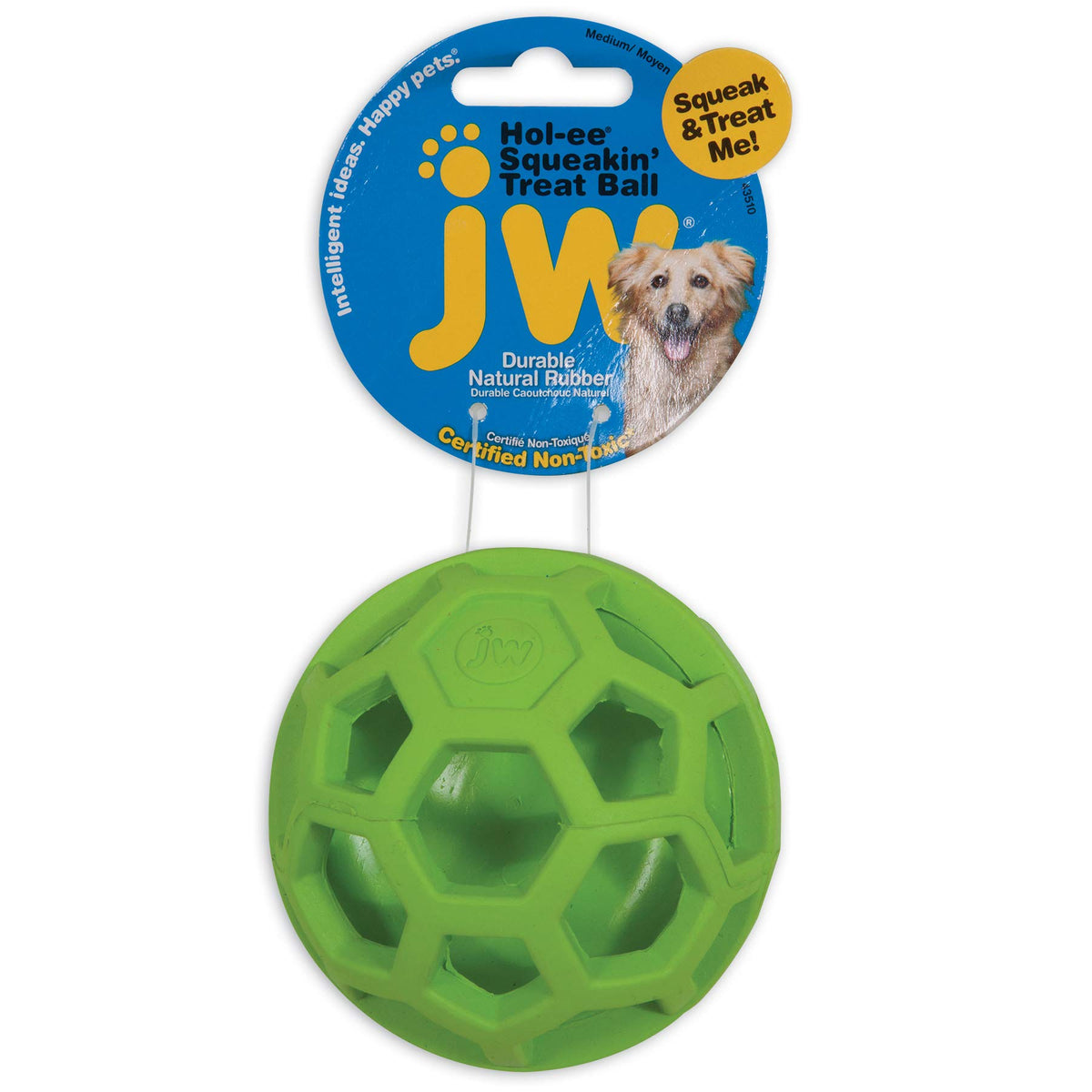 Jw Pet Company 43510 Treat N Squeak Toy For Pets, Assorted (Red/Green/ Blue)