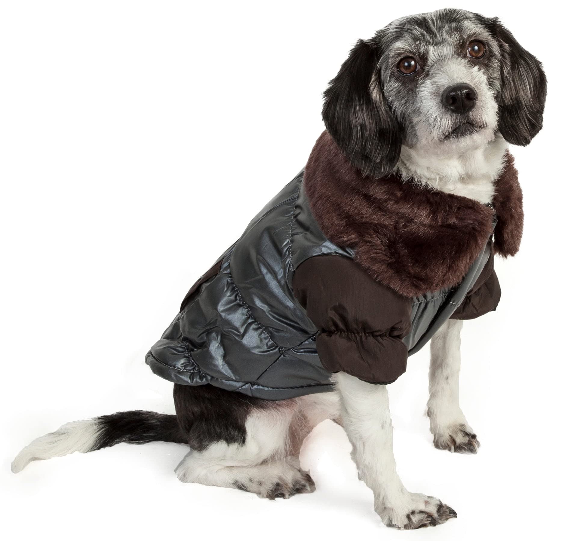 Pet Life Fur Collared Winter Dog Coat with 3M Thinsulate Insulation Technology - Dog Jacket for Small Medium and Large Dogs