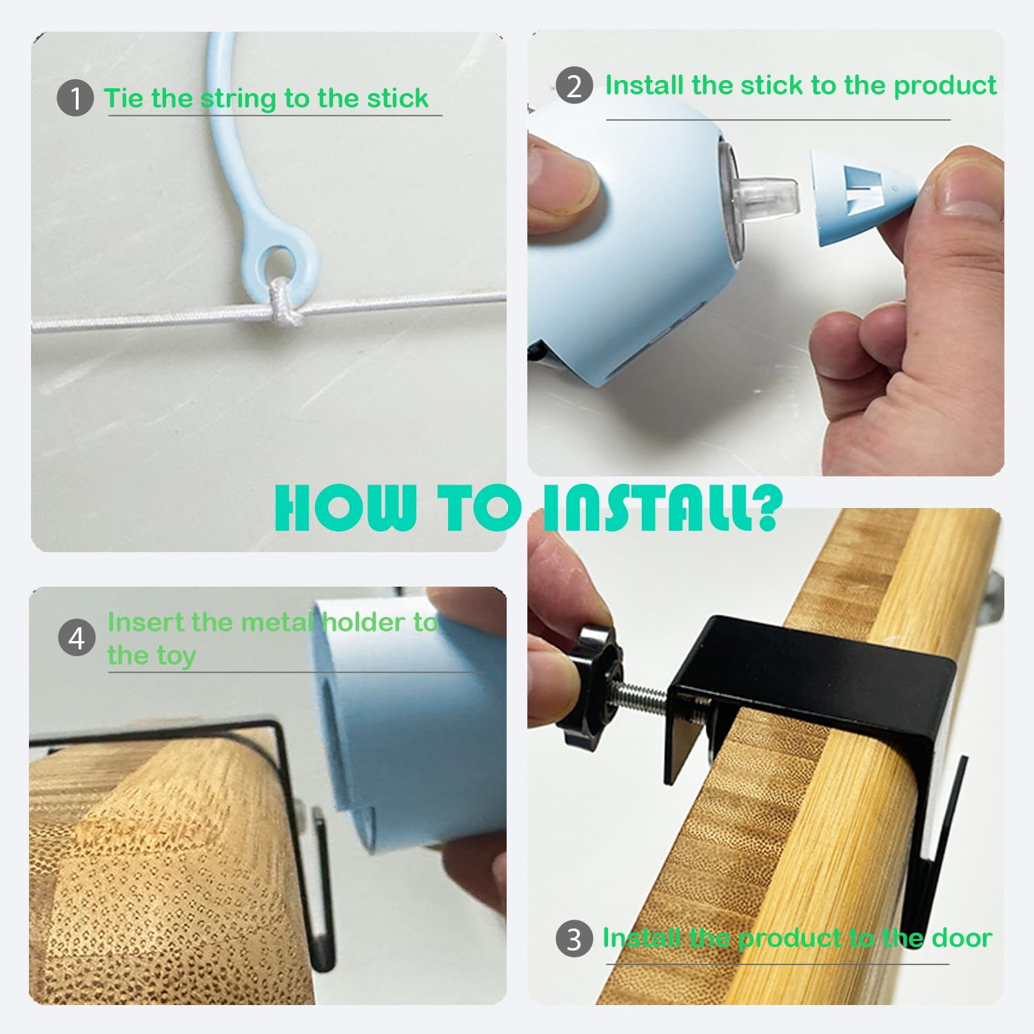 Scsuupoee Cat Toys Interactive For Indoor, Cats Toy Hanging Door Electric For Bored,Feathers Toy Kitten Rechargeable Door Hangin