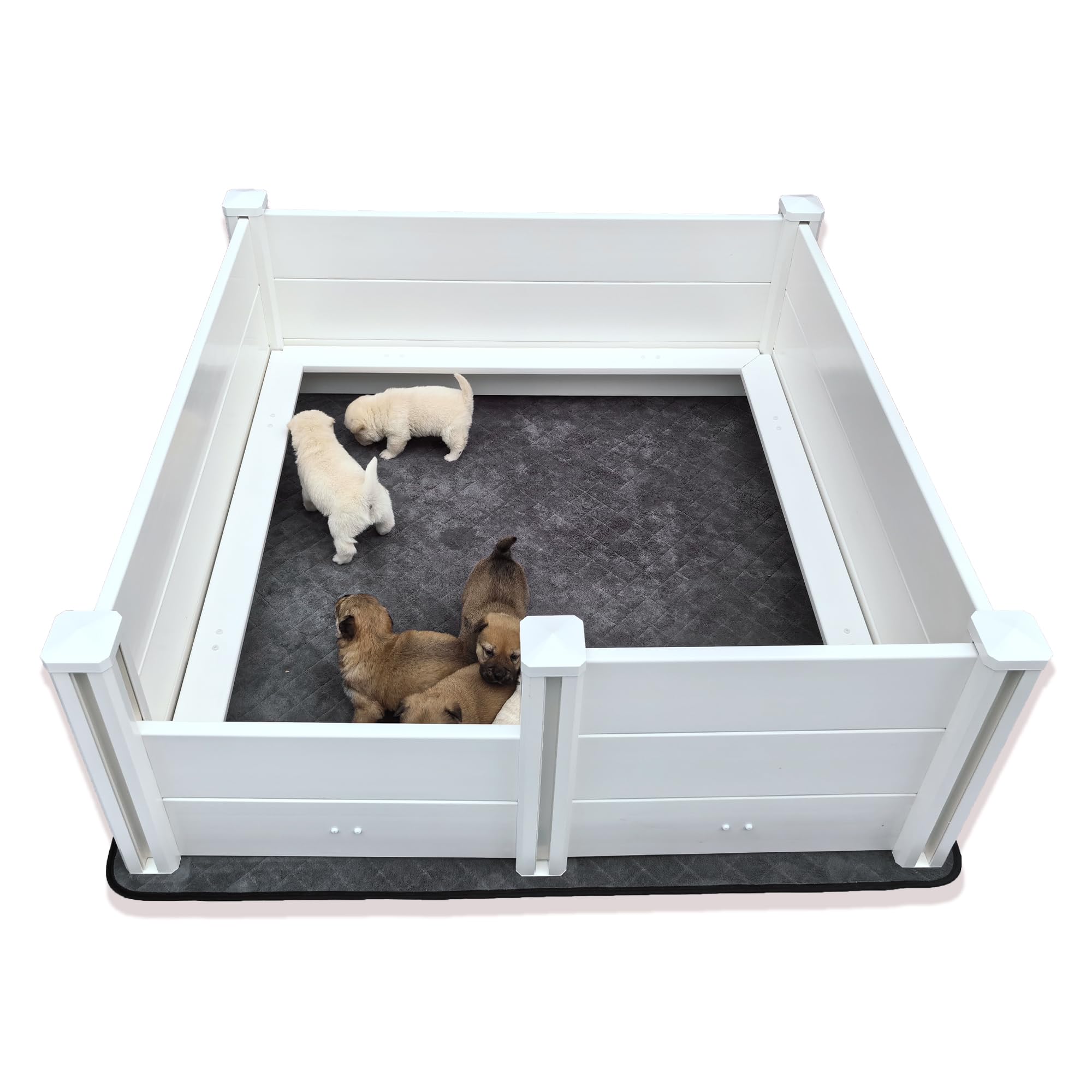 Whelping Box For Dogs,48 * 48 * 18In,With Pig Rails And Washable Pee Pad,For Small And Large Breed Puppies (Whelping Box With Pa