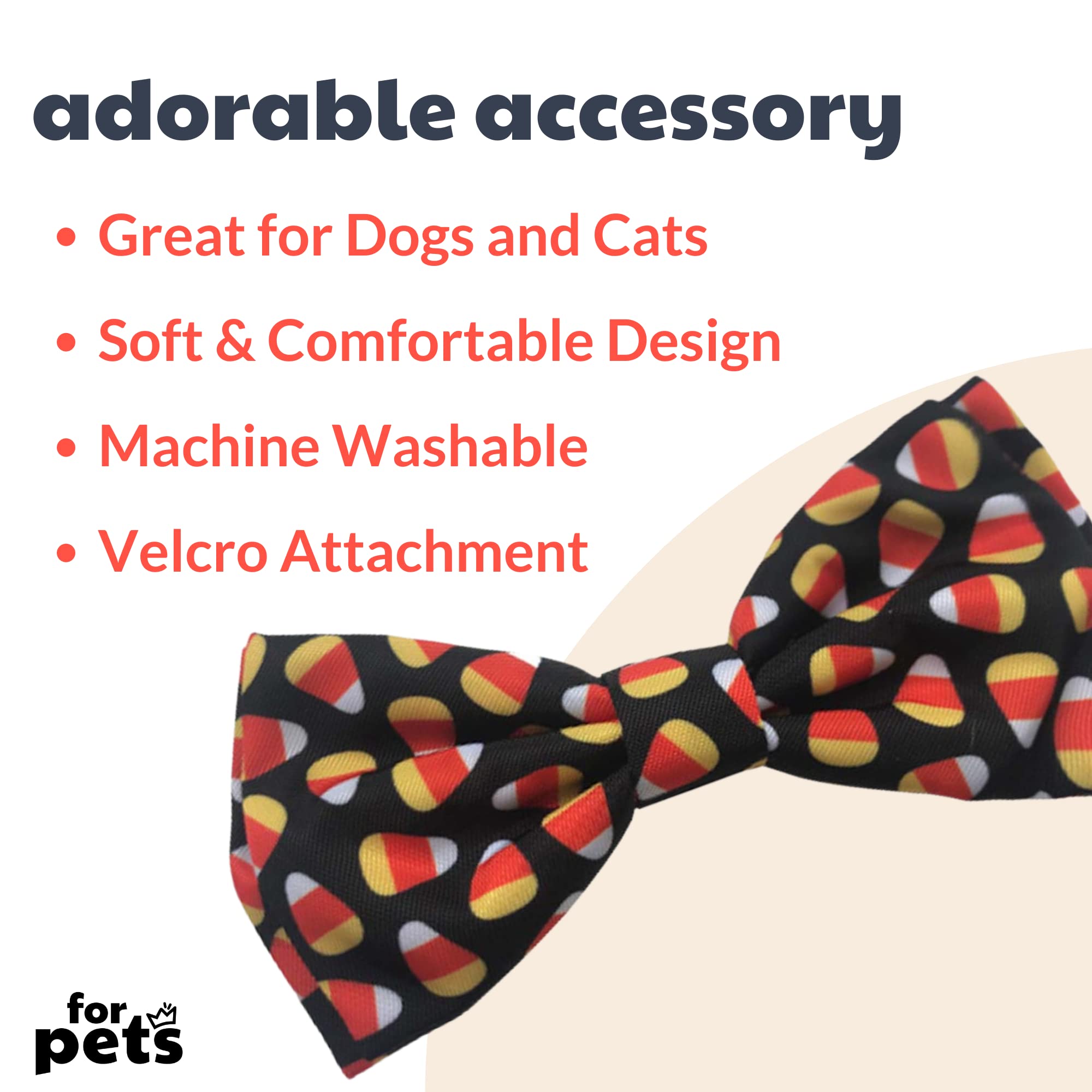Huxley & Kent Bow Tie For Pets | Candy Corn (Large) | Halloween Bow Tie Collar Attachment | Fun Bow Ties For Dogs & Cats | Cute, Comfortable, And Durable | H&K Bow Tie