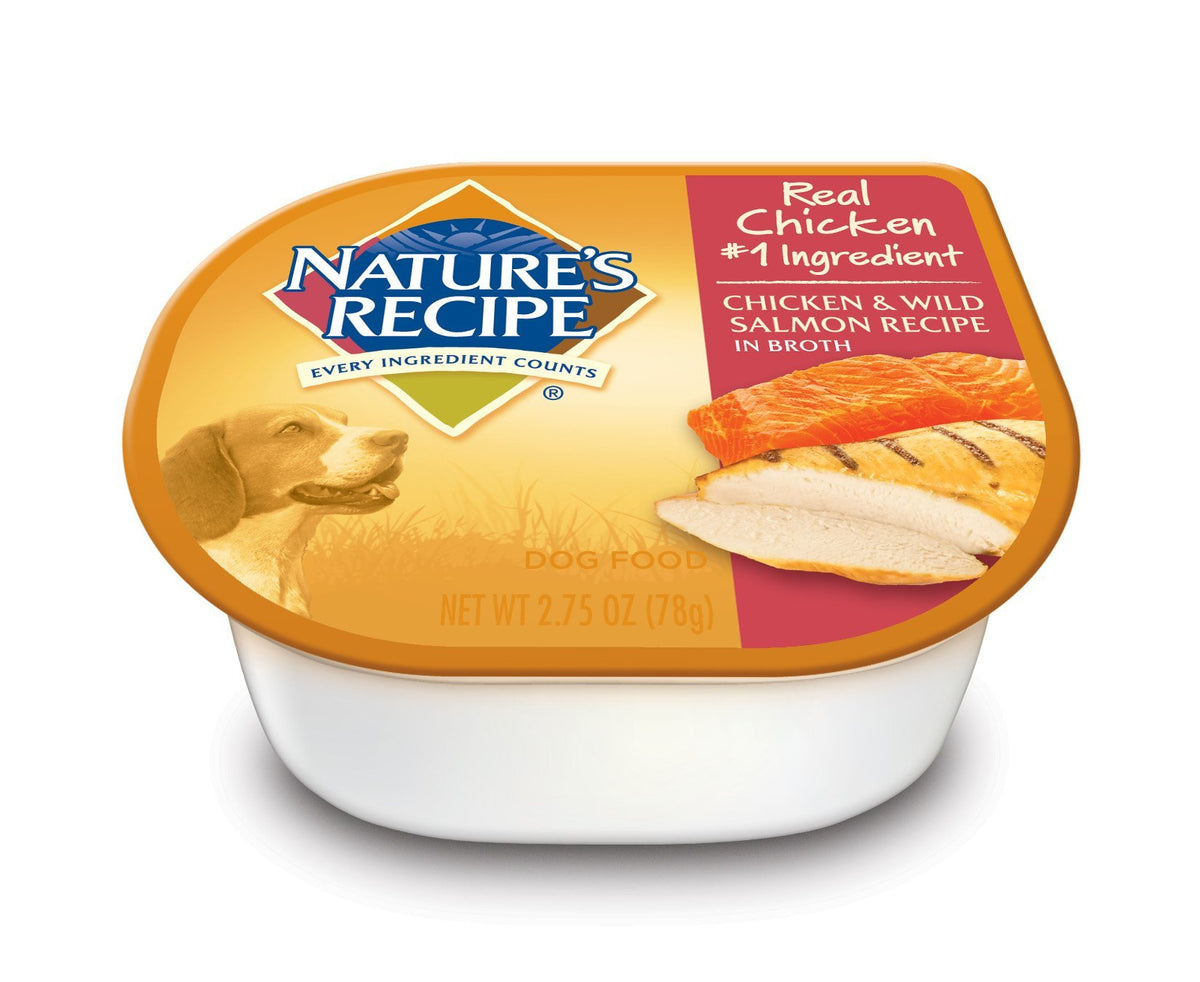 Nature'S Recipe Chicken & Wild Salmon Recipe In Broth Wet Dog Food, 2.75 Oz
