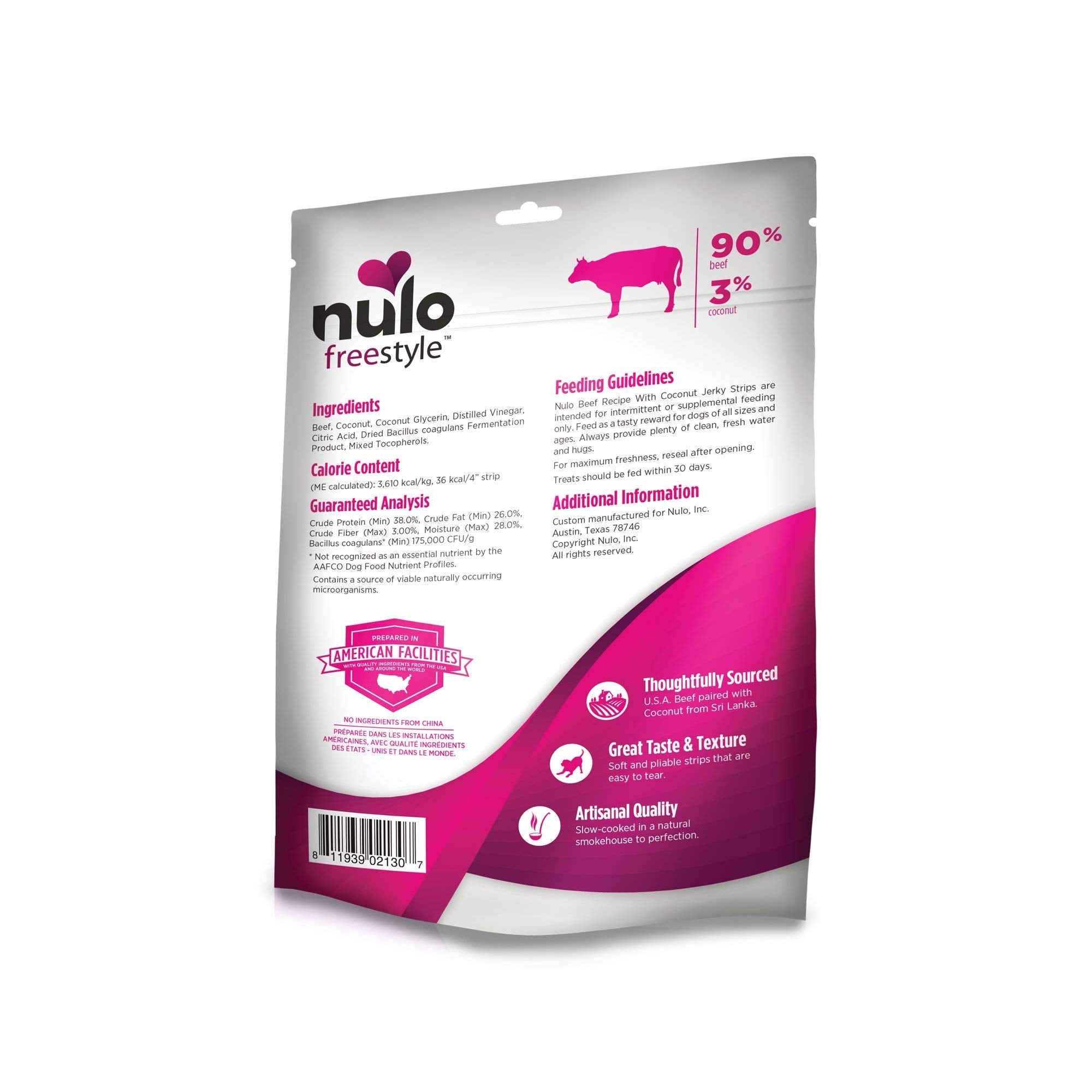 Nulo Premium Jerky Strips Dog Treats, Grain-Free High Protein Jerky Strips made with BC30 Probiotic to Support Digestive & Immun