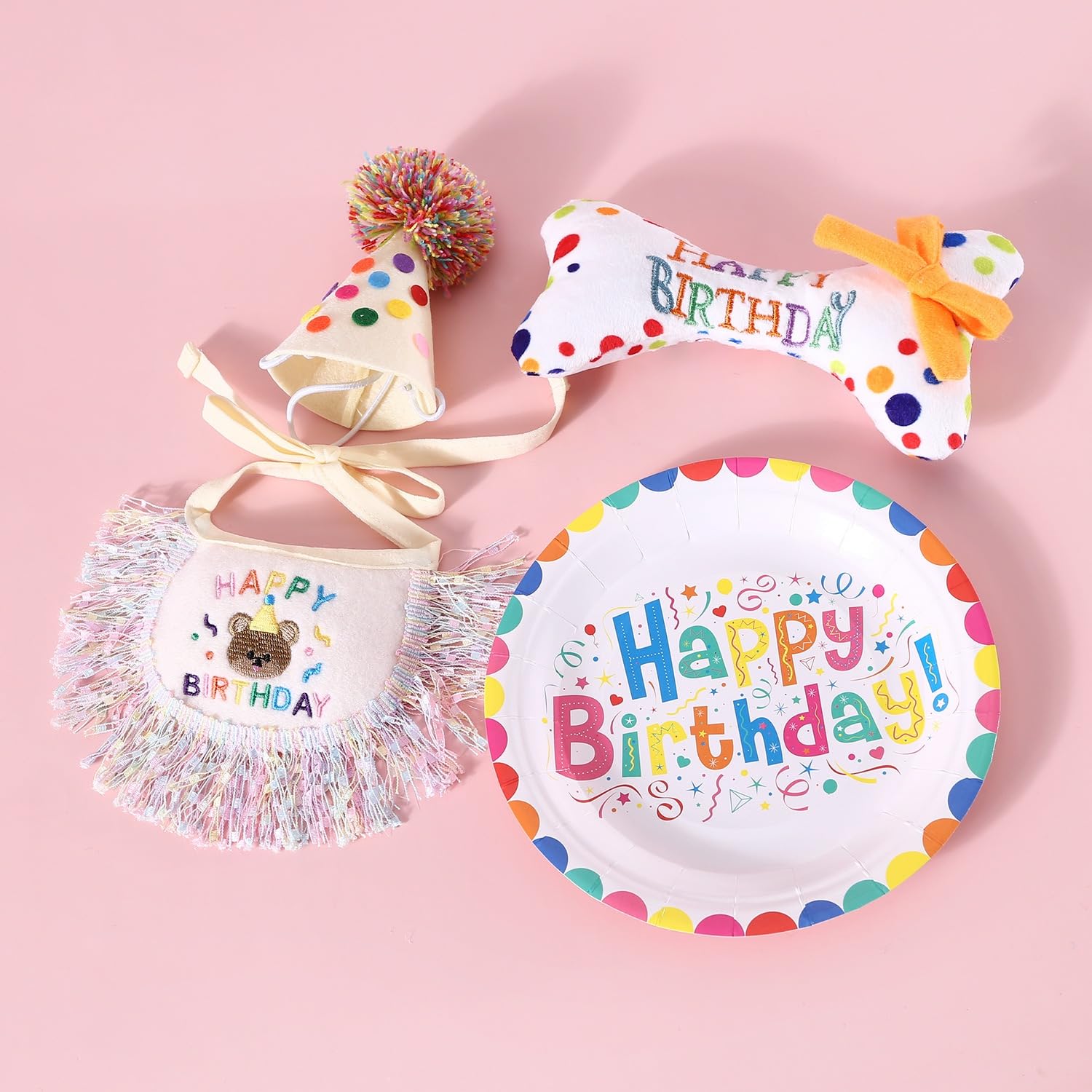 Cat Birthday Bandana Scarf And Party Hat Cute Tassels Bib Scarf And Birthday Hat Cat Birthday Party Decorations Set