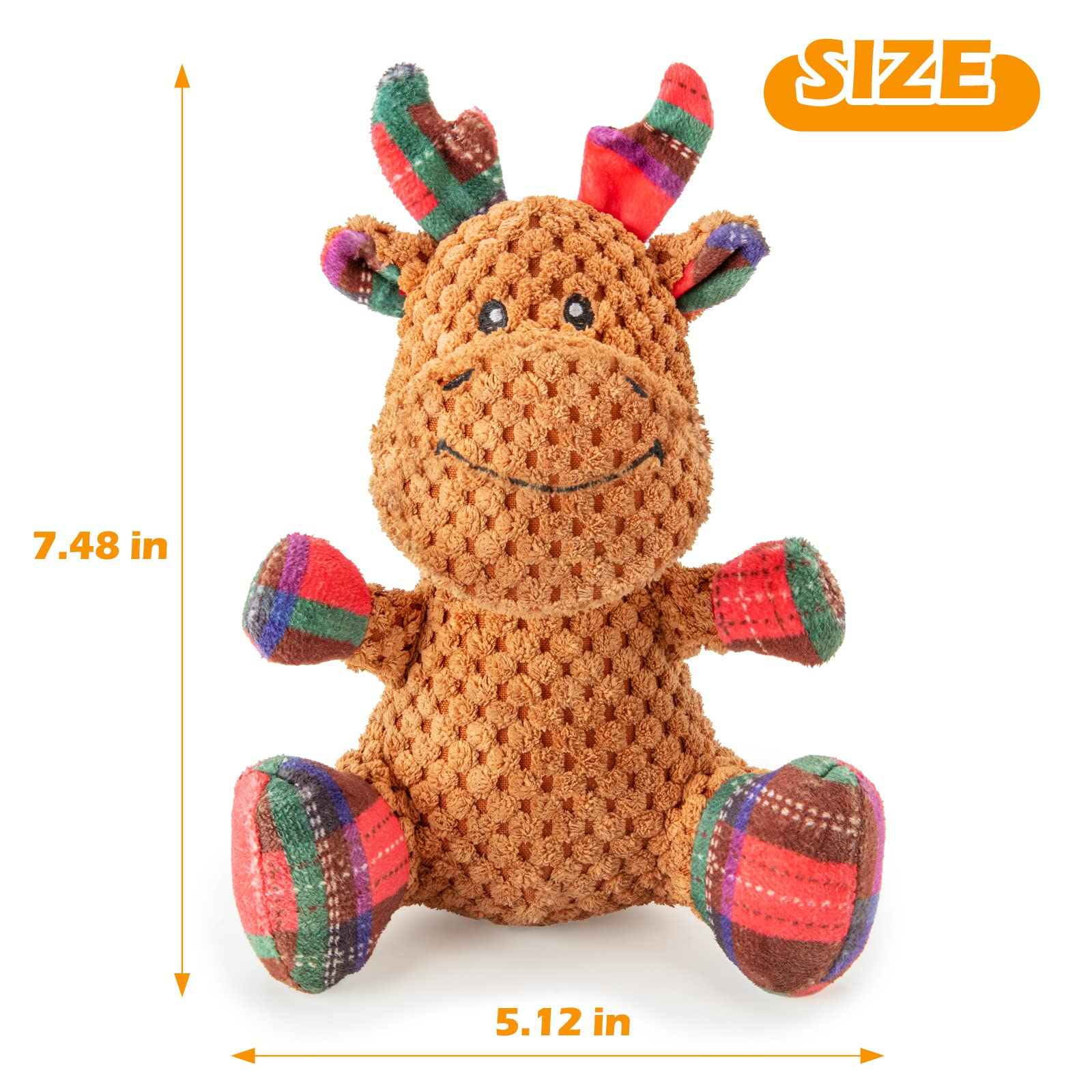 X-Xdun Christmas Dog Toys Dog Squeaky Toy With Crinkle Paper Interactive Durable Plush Dog Chew Toys For Puppy, Small, Middle, L