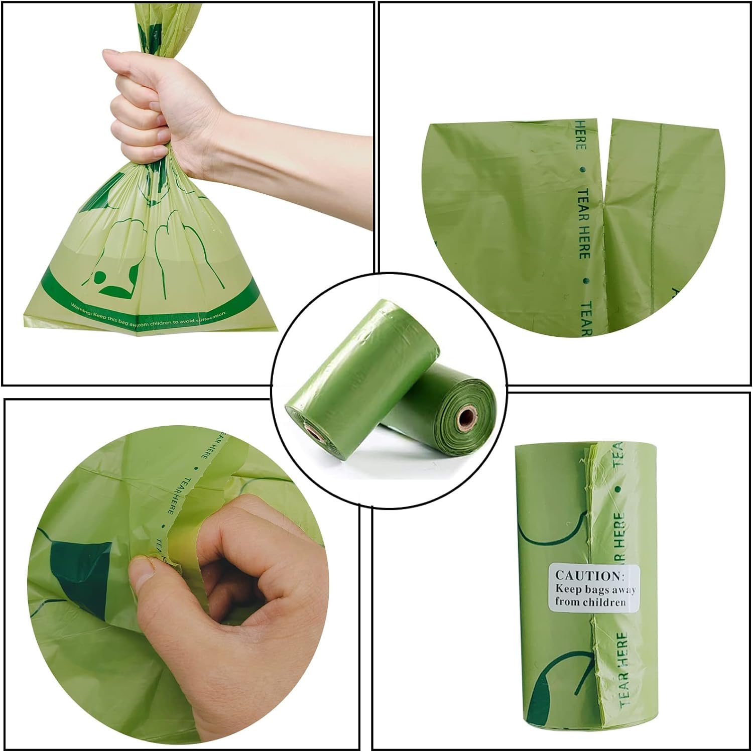 Shaouman Metal Dog Poop Bags Holder Aluminum Poo Bags Dispenser With Pet Waste Bags 3 Leash Clasp And Elastic Rope For Used Bags(1 Holder 135 Bags,Dark Green)