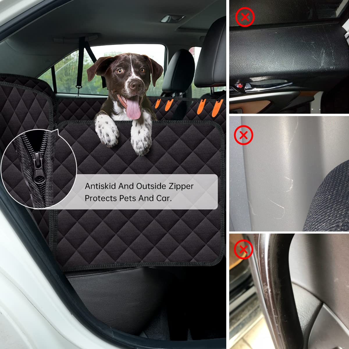 Avacson Dog Car Seat Cover For Back Seat, 100% Waterproof Dog Hammock For Car, 600D Scratchproof Nonslip Durable Dog Car Seat Cover With Mesh Window And Storage Pocket For Cars/Trucks/Suvs